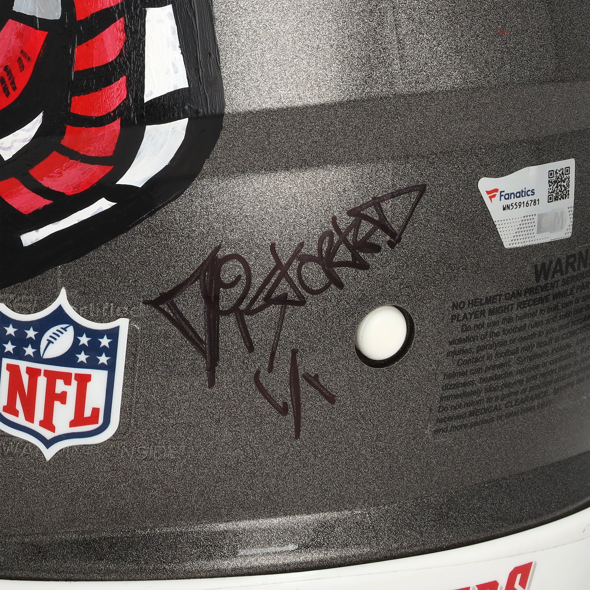 Emeka Egbuka Tampa Bay Buccaneers Autographed Riddell Speed Authentic Helmet - Art by Distorted - Limited Edition #1/1 - WN55916781