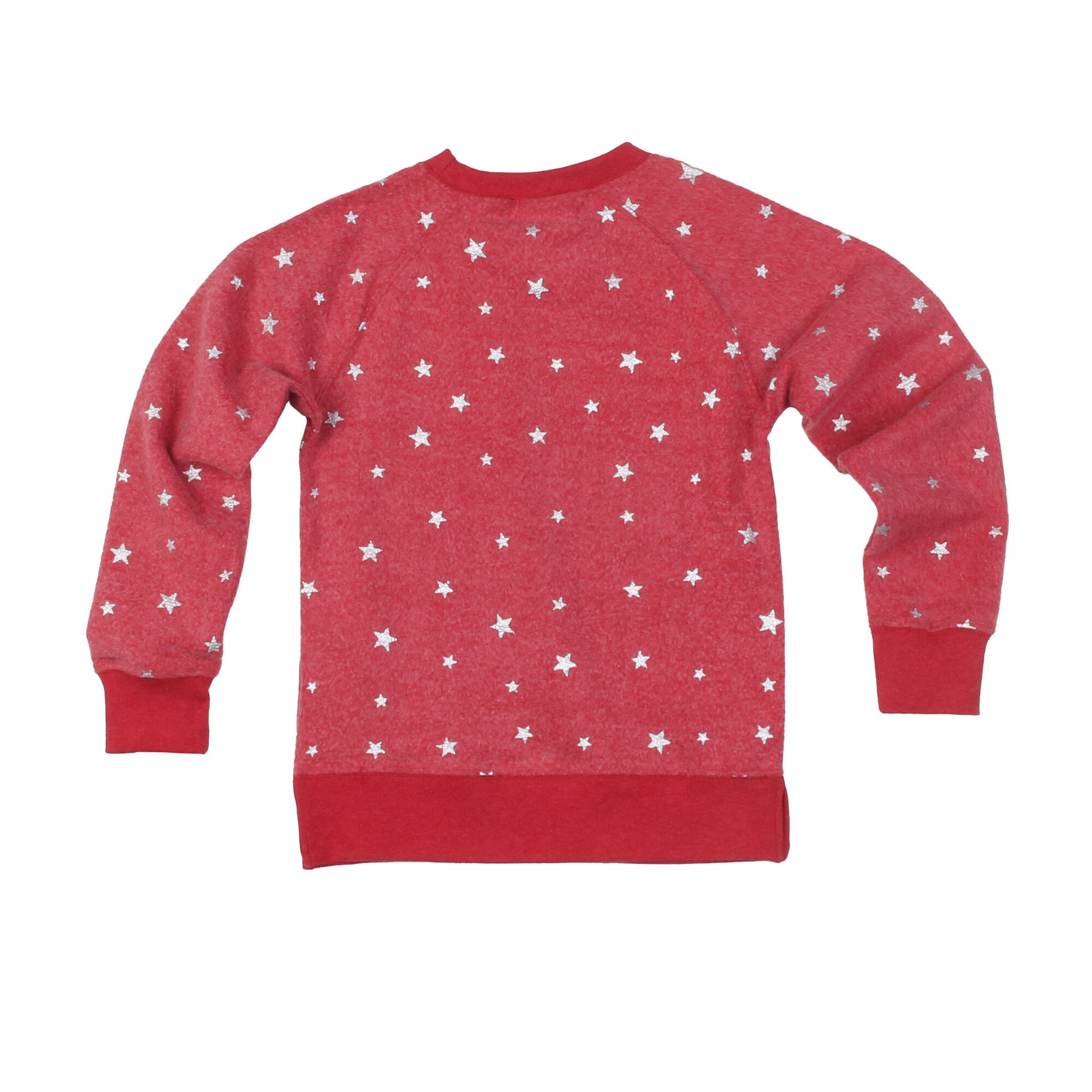 Girls Youth Wes & Willy  Red Tampa Bay Buccaneers Shimmer Star Reverse Sweatshirt