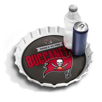 Tampa Bay Buccaneers IDNA 13" Bottle Cap Serving Tray