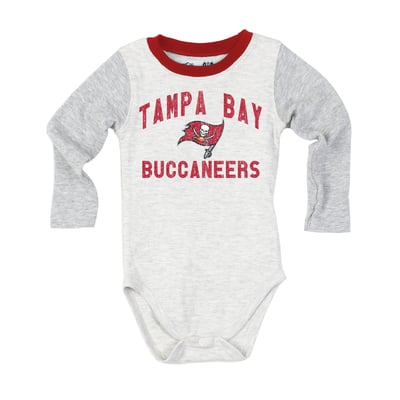  Tampa Bay Buccaneers Wes & Willy Infant Jie Jie Hopper Long Sleeve Bodysuit & Pants Set - Heather Gray