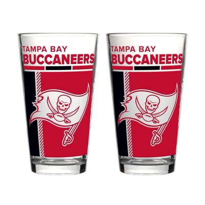 Tampa Bay Buccaneers Logo Brands Two-Piece 16oz. Pint Glass Set