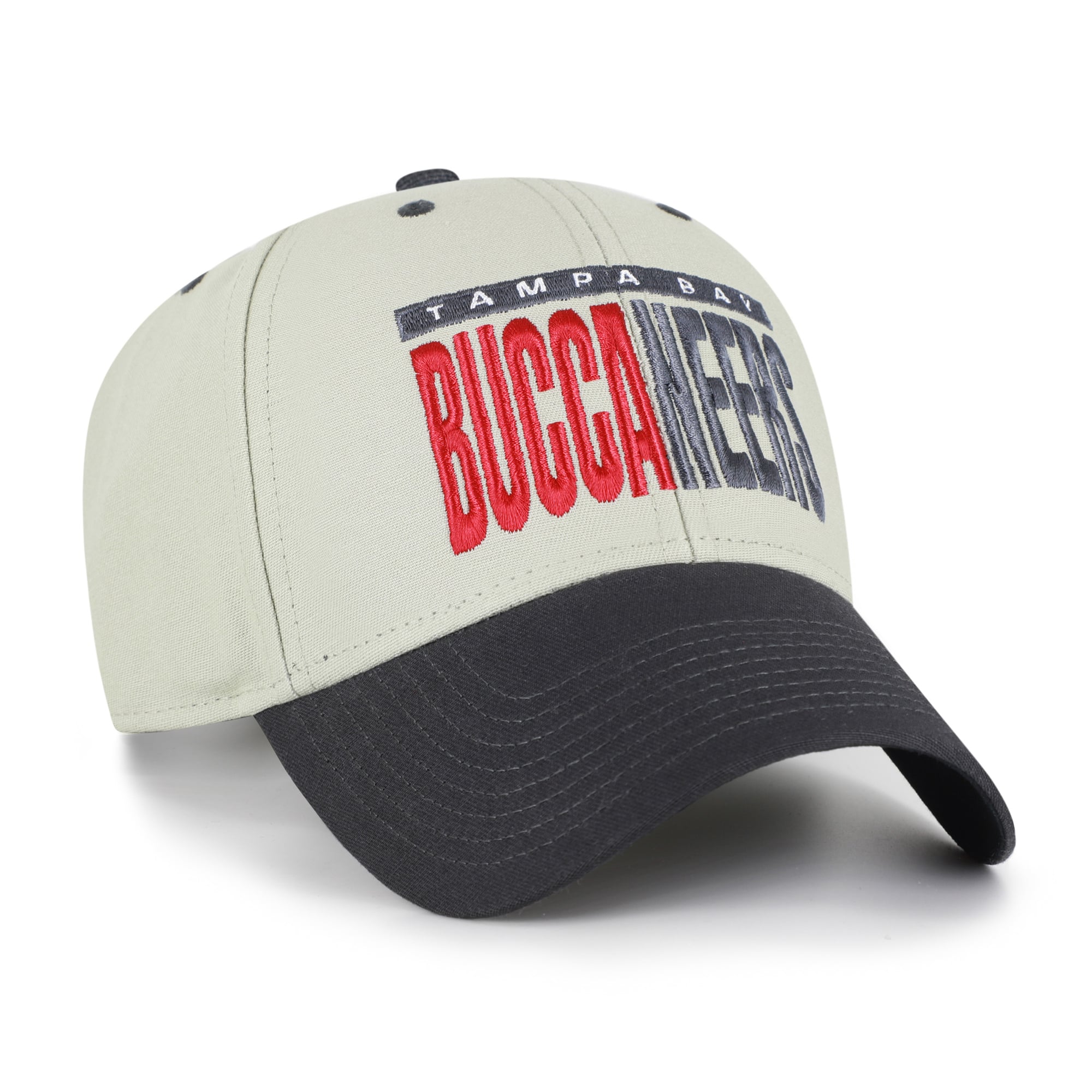 Men's '47  Gray/Black Tampa Bay Buccaneers Half Block Text MVP Adjustable Hat