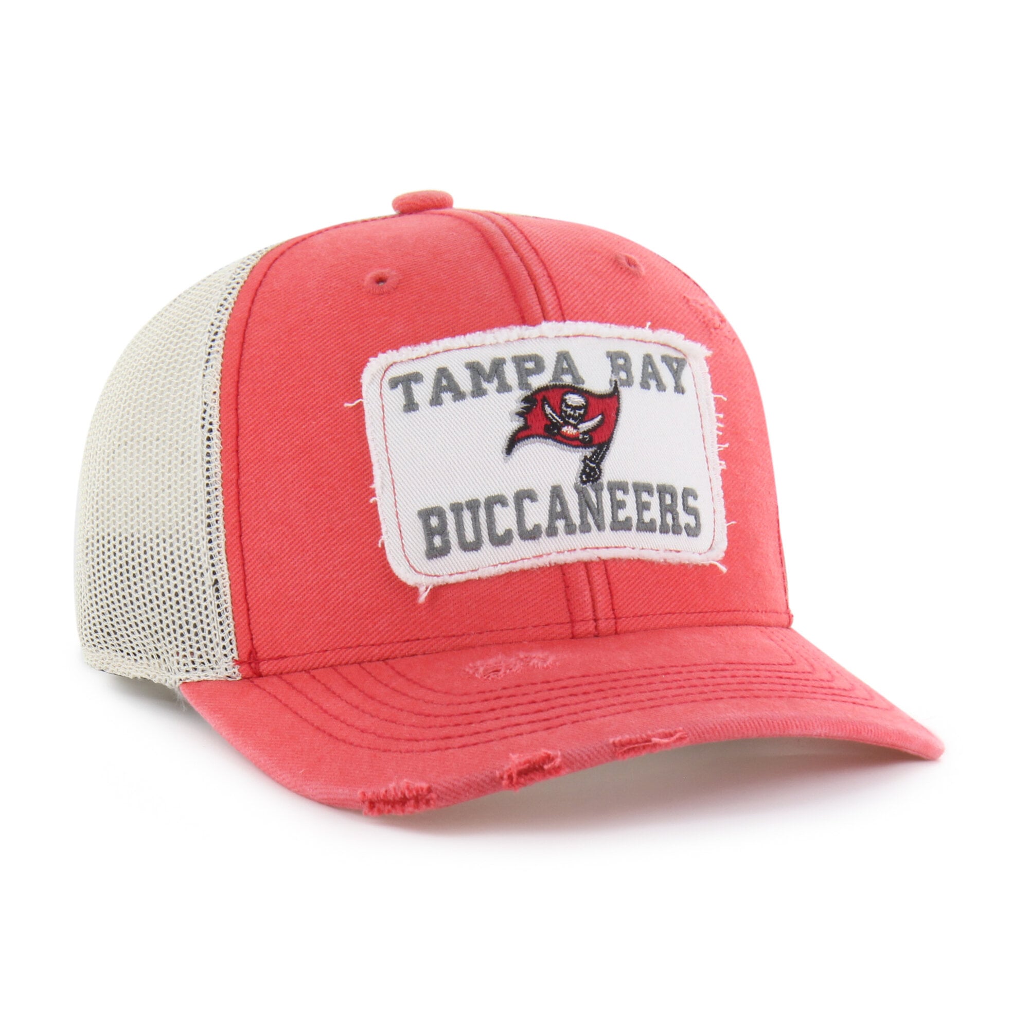 Men's '47 Red Tampa Bay Buccaneers Egremont Well-Worn Adjustable Trucker Hat