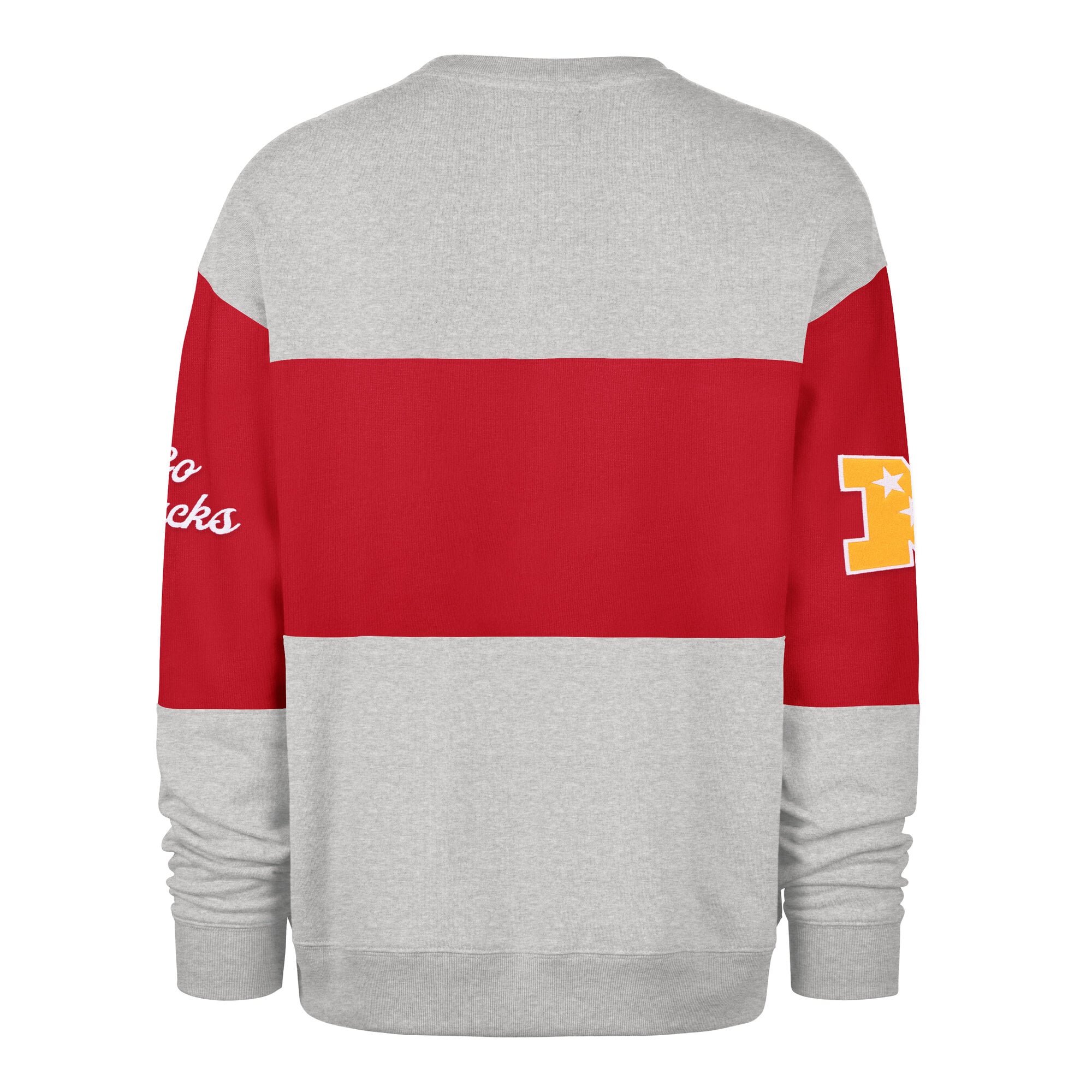 Men's '47 Red/Heather Gray Tampa Bay Buccaneers Blockfield Maximalist Sweatshirt