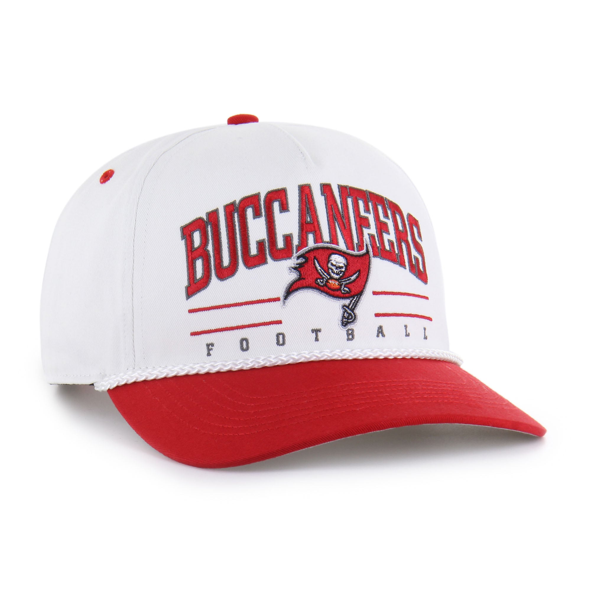 Men's '47 White/Red Tampa Bay Buccaneers Roscoe Two-Toned Hitch Adjustable Hat