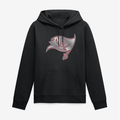 Tampa Bay Buccaneers Big & Tall Metallic Mascot Hoodie - Black