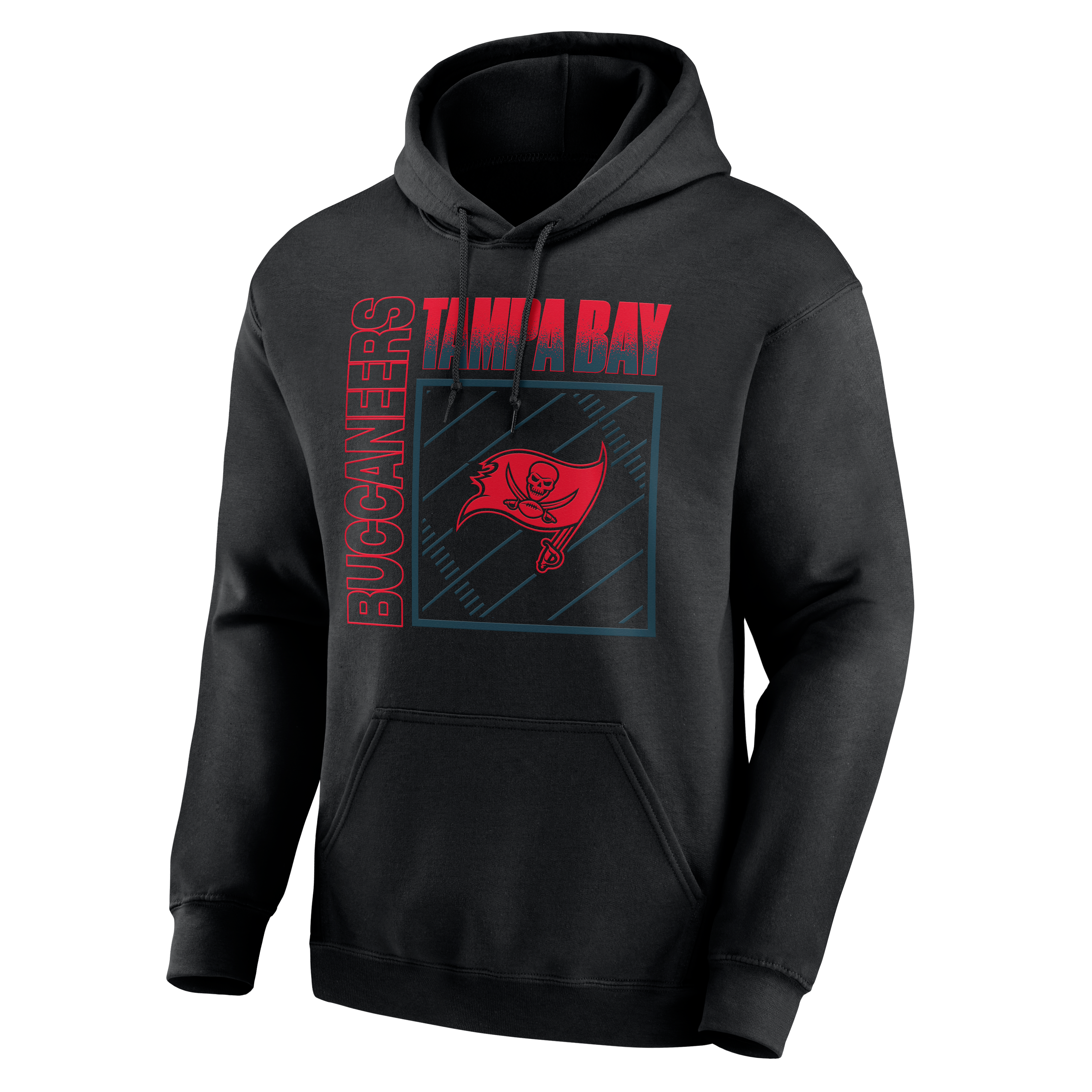 Sweat à capuche noir Tampa Bay Buccaneers Home Field Pop pour homme, personnalisé avec nom et numéro.