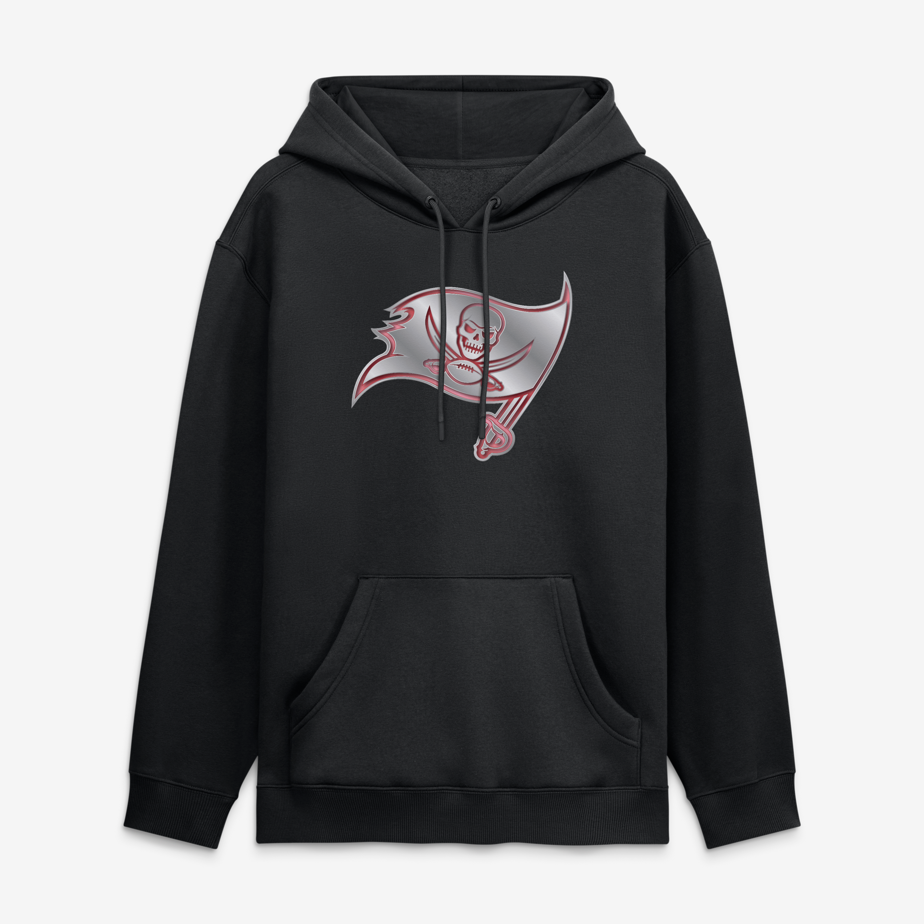 Sweat à capuche noir pour homme avec mascotte métallique des Buccaneers de Tampa Bay