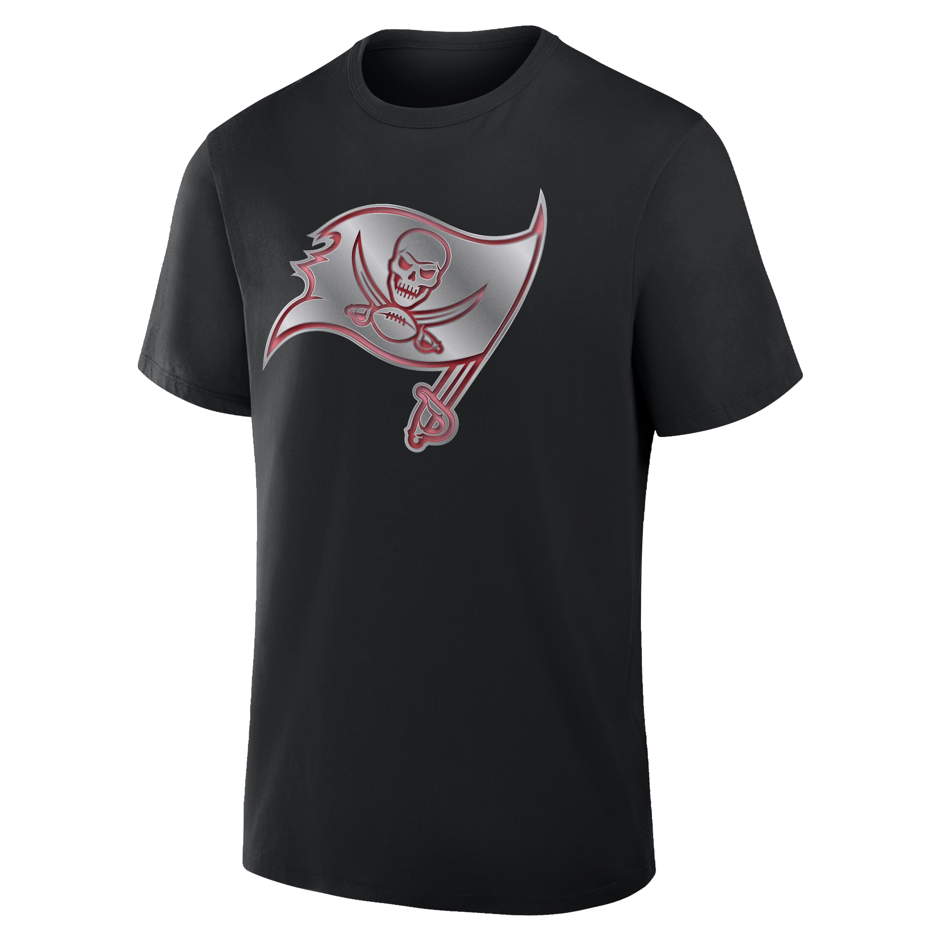 T-shirt noir pour homme avec mascotte métallique des Buccaneers de Tampa Bay
