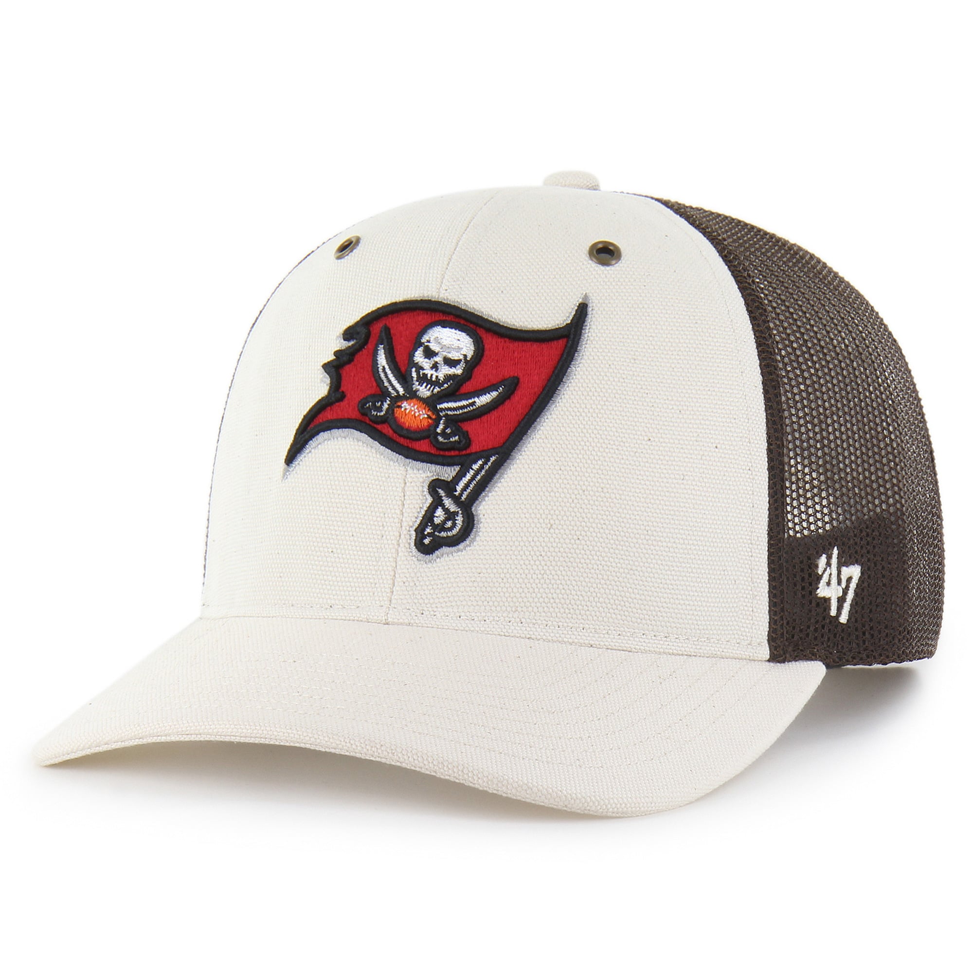 Casquette trucker ajustable Carhartt x '47 pour homme, coloris naturel/marron, Tampa Bay Buccaneers.