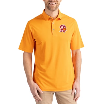 Tampa Bay Buccaneers Cutter & Buck  Virtue Eco Pique Tile Print Recycled Polo - Orange