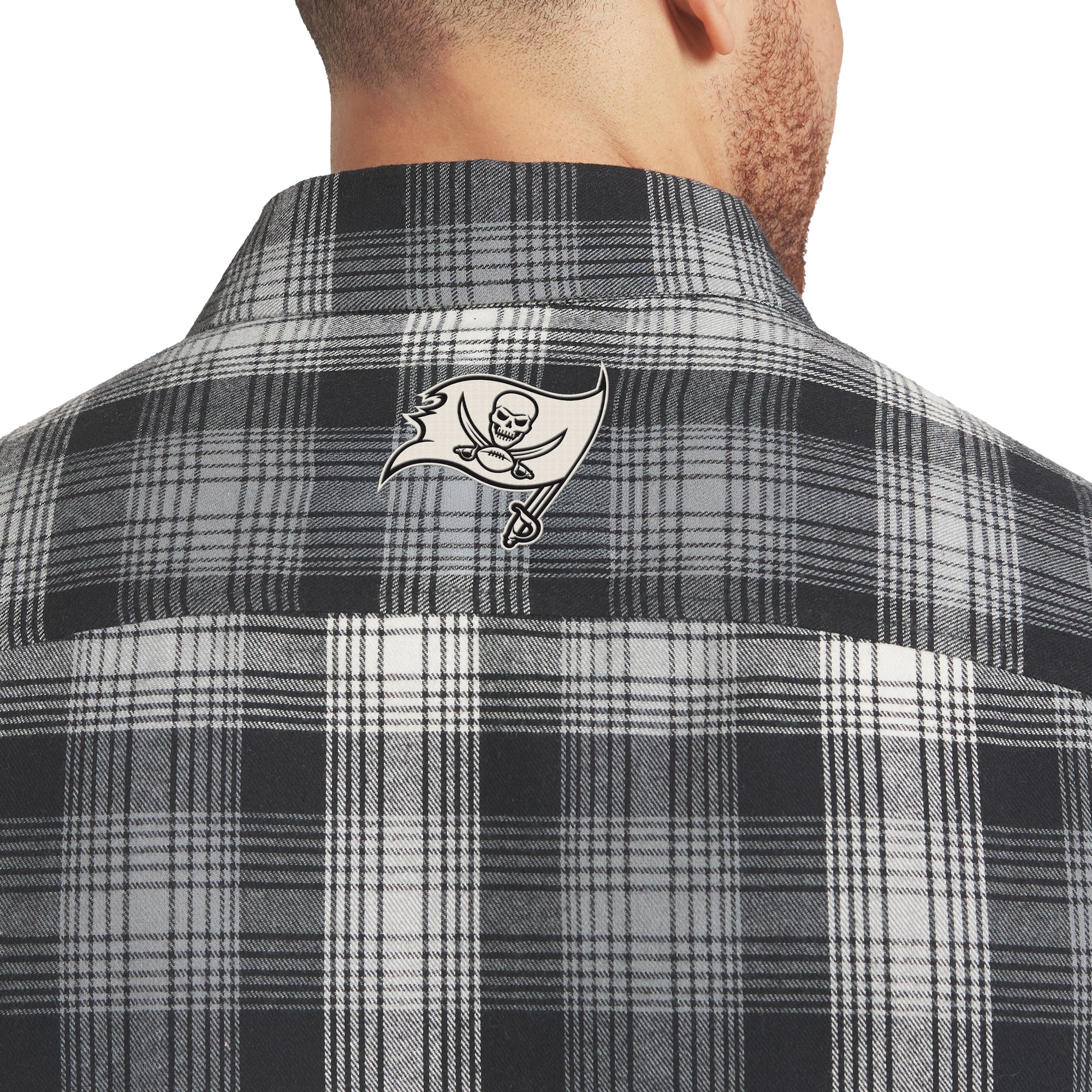 Chemise en flanelle à carreaux noirs boutons de la collection Darius Rucker pour homme par Fanatics Tampa Bay Buccaneers