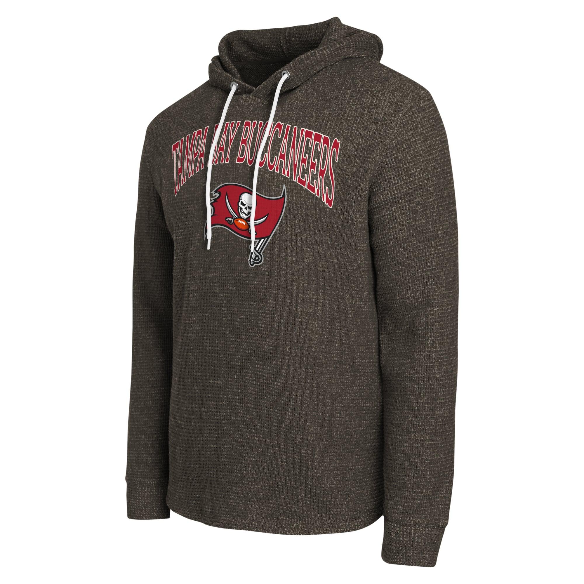 Men's Darius Rucker Collection by Fanatics Pewter Tampa Bay Buccaneers Waffle Knit Hooded Tri-Blend Long Sleeve T-Shirt