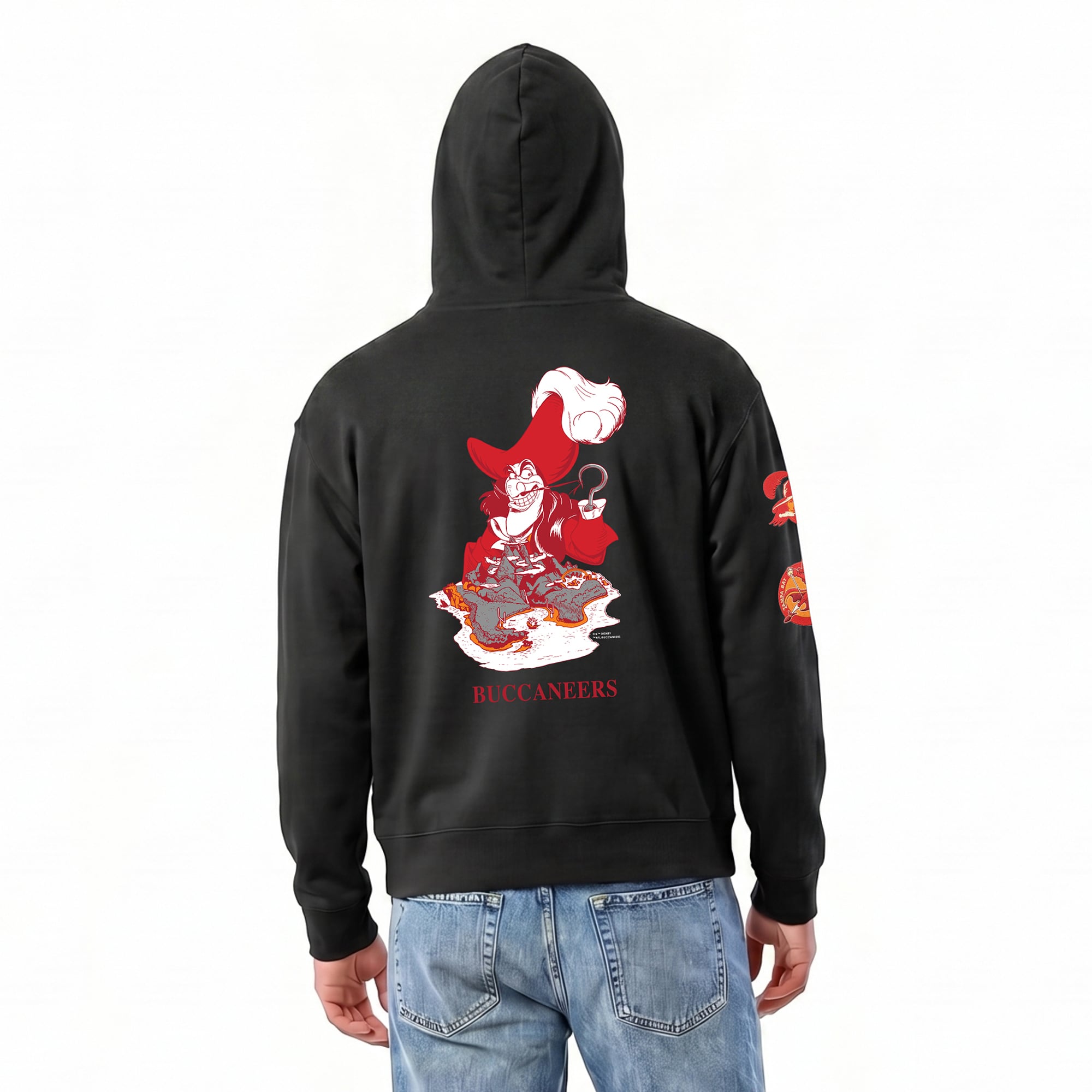 Men's Disney x Champion Black Tampa Bay Buccaneers Captain Hook All-Star Full-Zip Hoodie