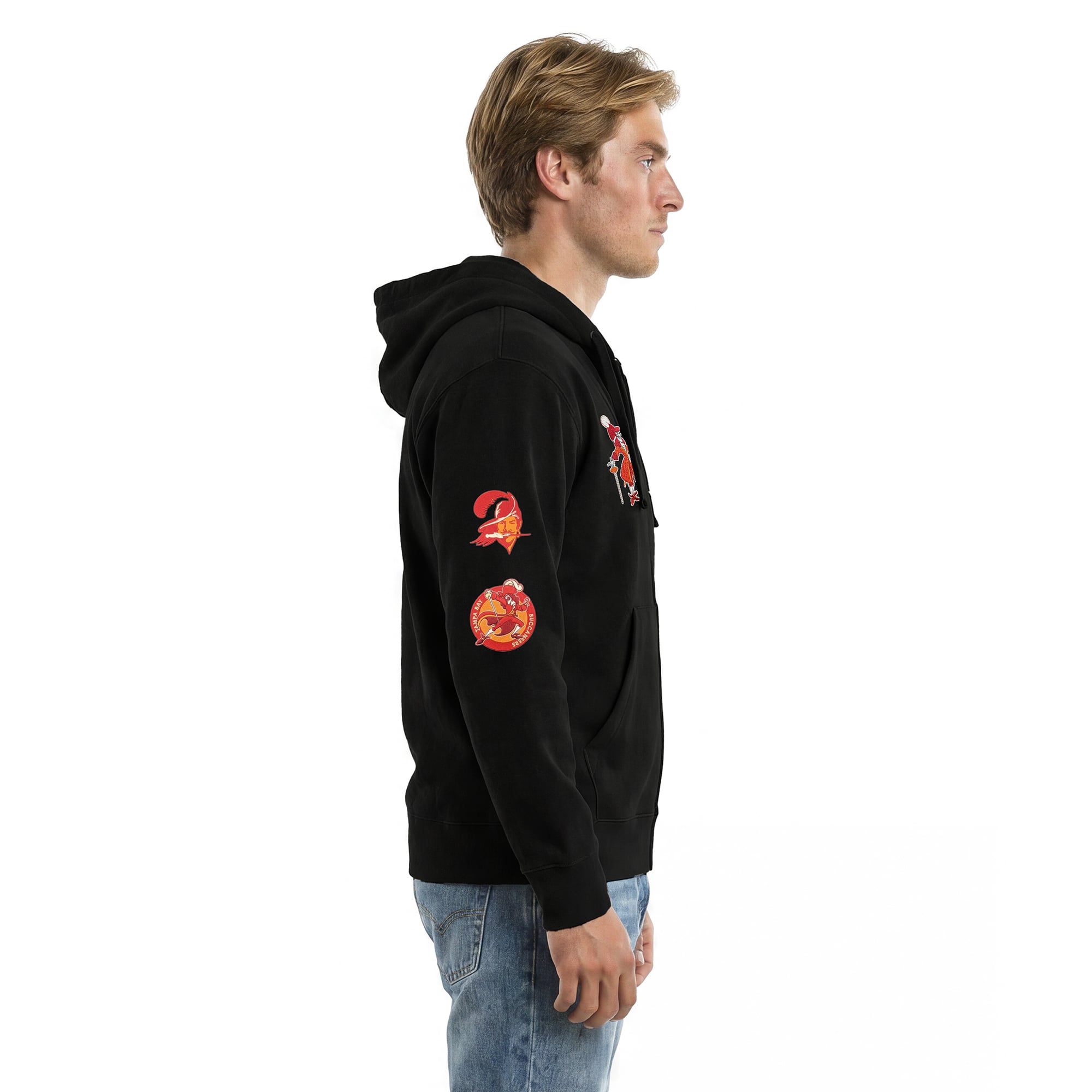 Men's Disney x Champion Black Tampa Bay Buccaneers Captain Hook All-Star Full-Zip Hoodie