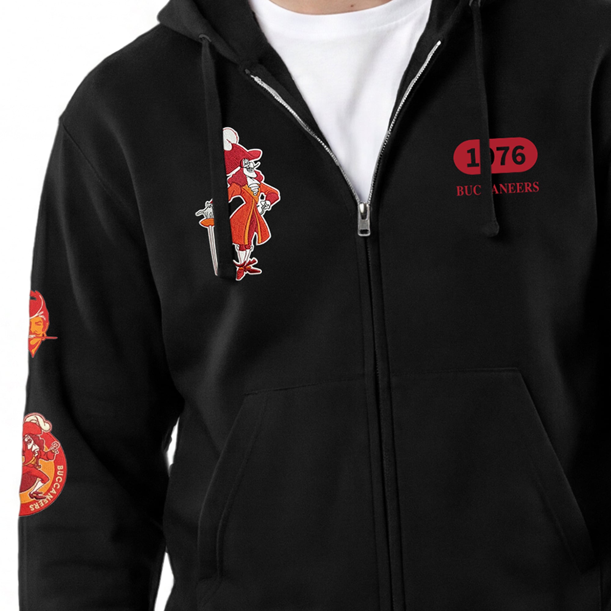 Men's Disney x Champion Black Tampa Bay Buccaneers Captain Hook All-Star Full-Zip Hoodie