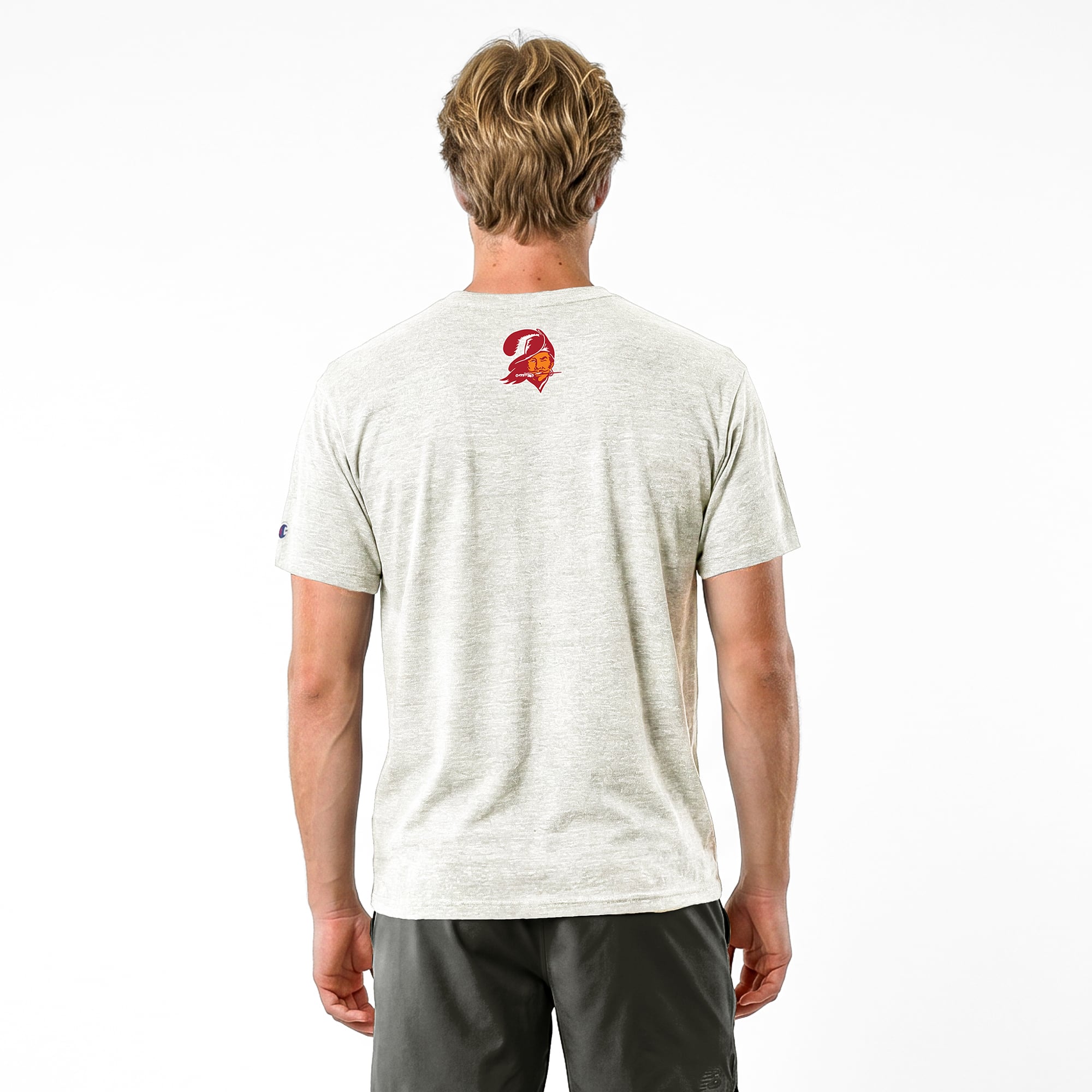 Men's Disney x Champion Cream Tampa Bay Buccaneers Captain Hook Tri-Blend T-Shirt
