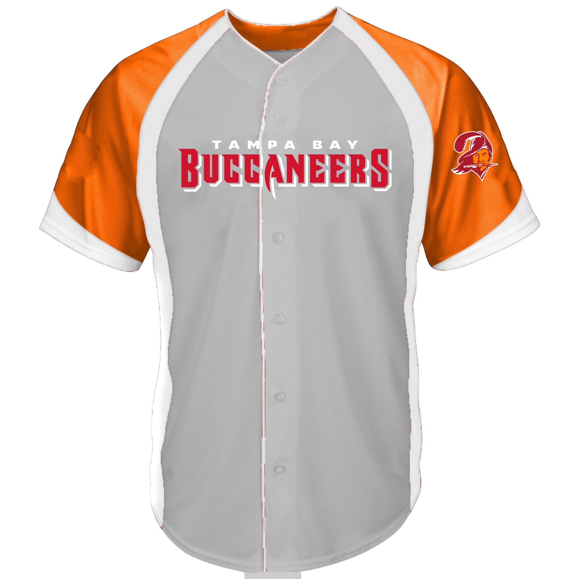 Men's Fanatics  Gray Tampa Bay Buccaneers Big & Tall Button-Up Raglan Fashion Top