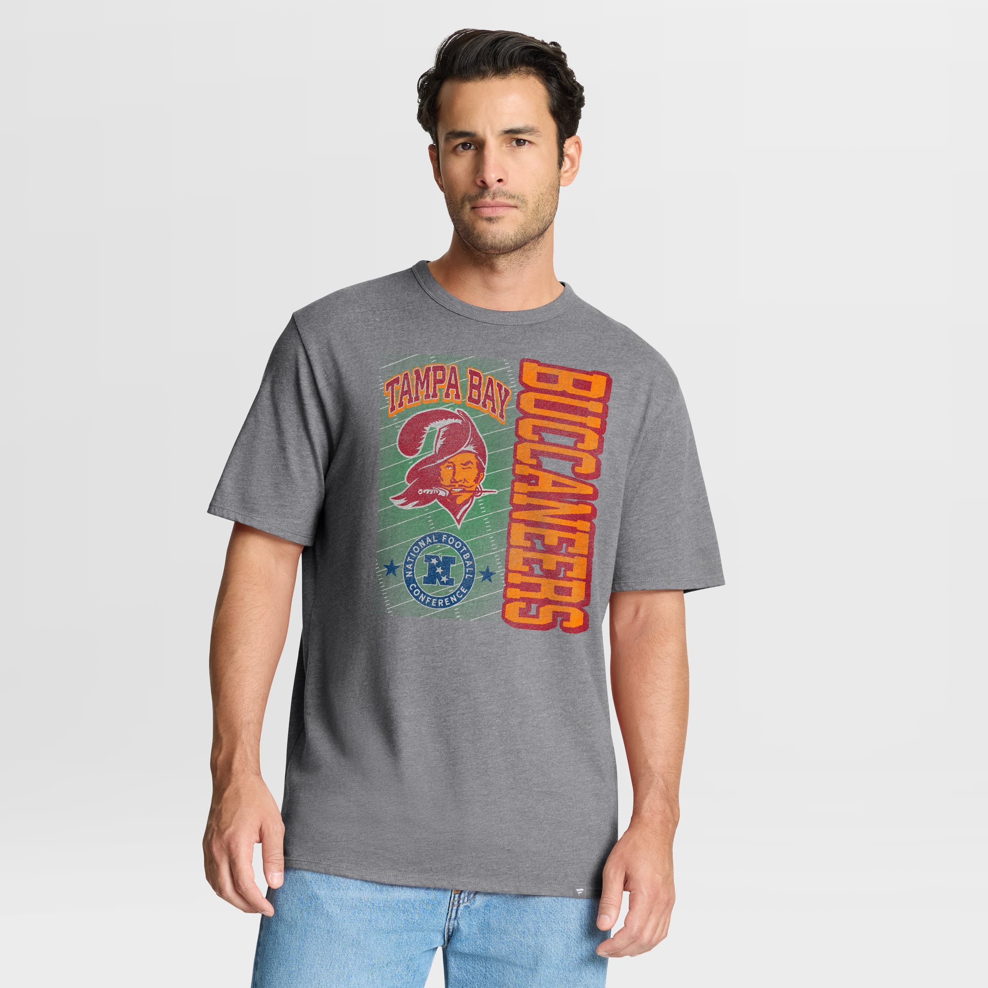 T-shirt Fanatics Heather Gray Tampa Bay Buccaneers Tribute Direct Handoff Tri-Blend pour homme