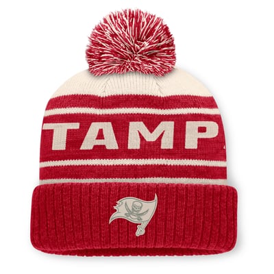 Tampa Bay Buccaneers Fanatics Men's Cuffed Knit Hat with Pom - Red