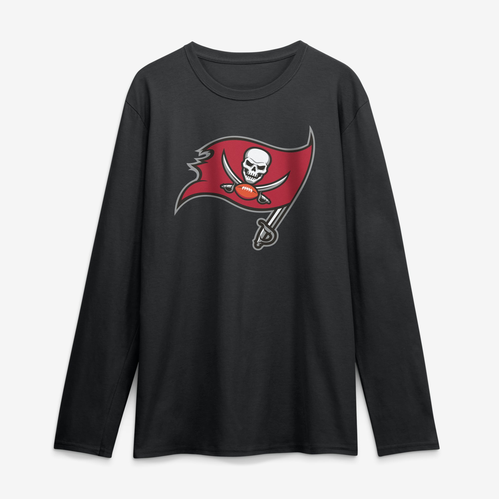 Men's Logo Athletic Black Tampa Bay Buccaneers Primary Long Sleeve T-Shirt