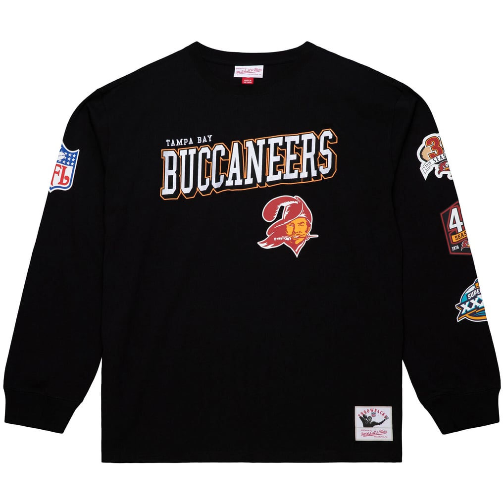  Tampa Bay Buccaneers Mitchell & Ness Training Camp Vintage Logos Long Sleeve T-Shirt - Black