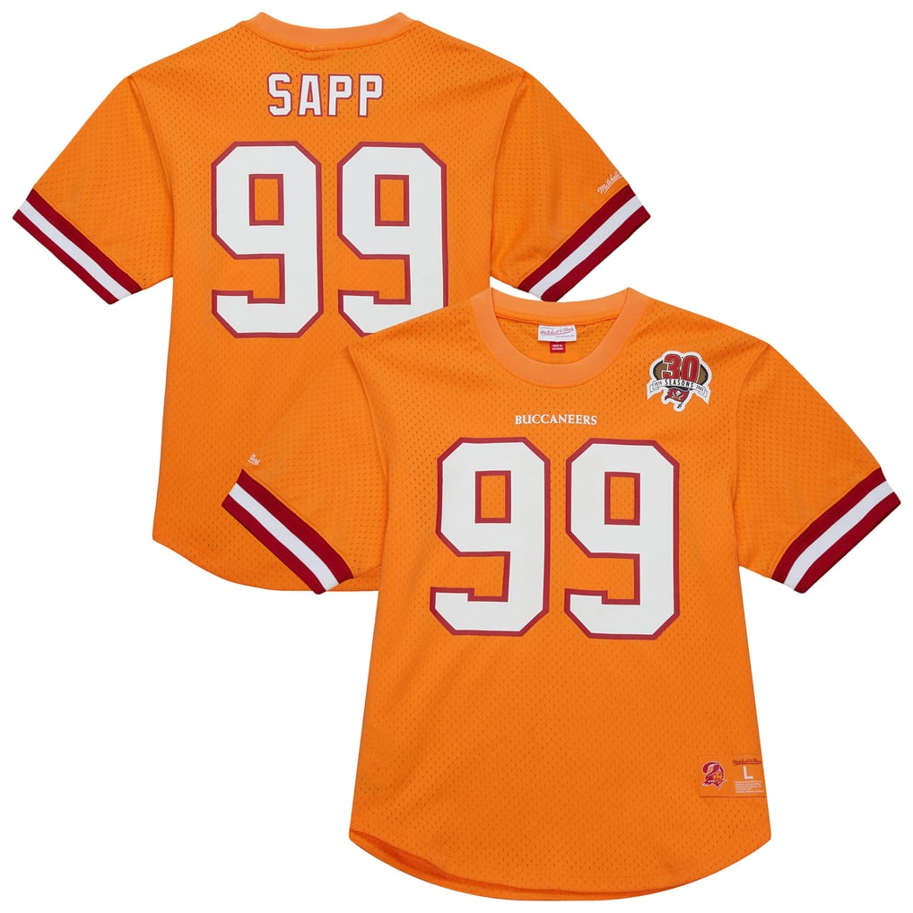 Warren Sapp Tampa Bay Buccaneers Mitchell & Ness Retired Player Name & Number Mesh Top - Orange