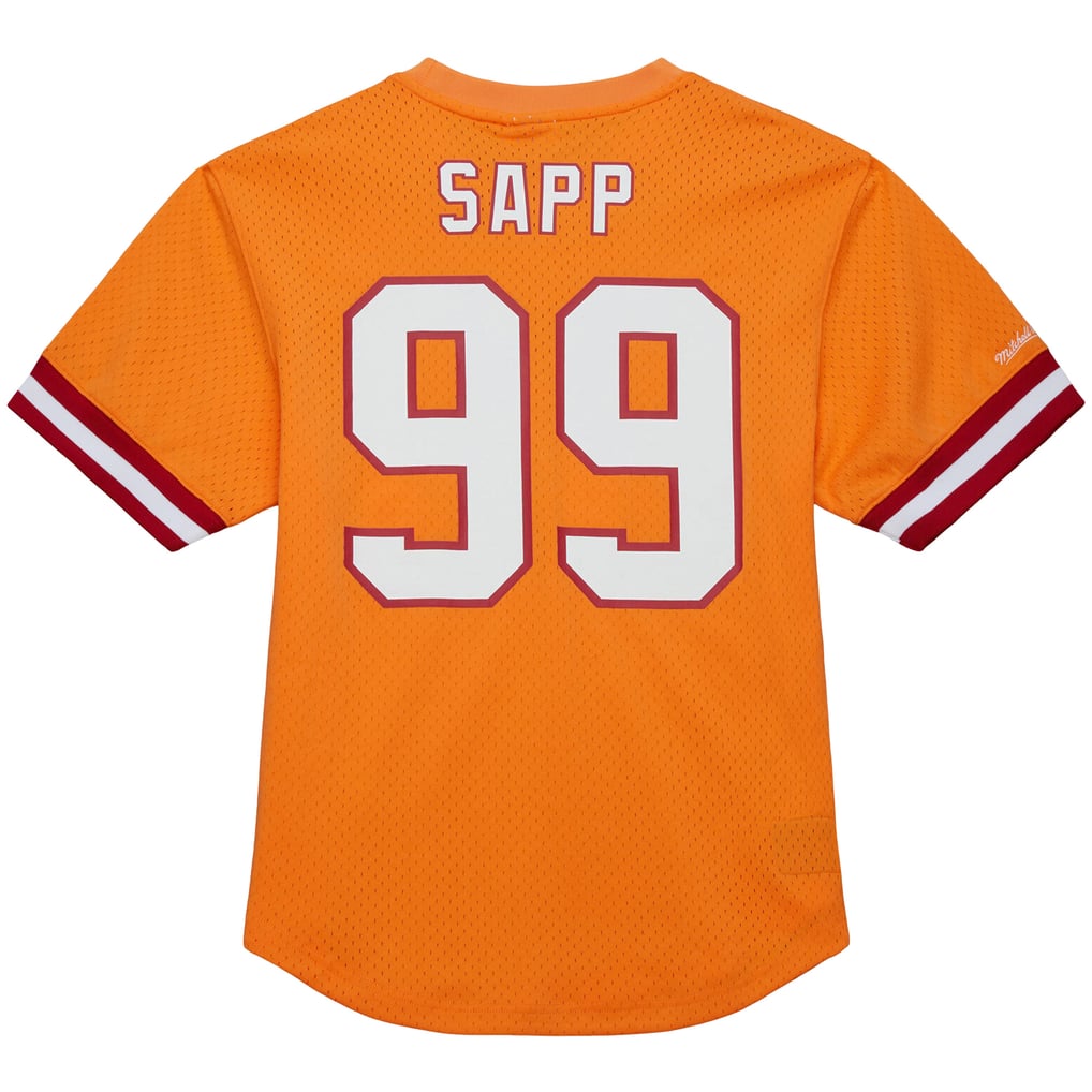 Warren Sapp Tampa Bay Buccaneers Mitchell & Ness Retired Player Name & Number Mesh Top - Orange