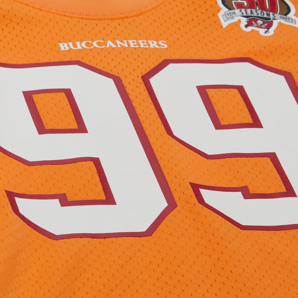 Warren Sapp Tampa Bay Buccaneers Mitchell & Ness Retired Player Name & Number Mesh Top - Orange