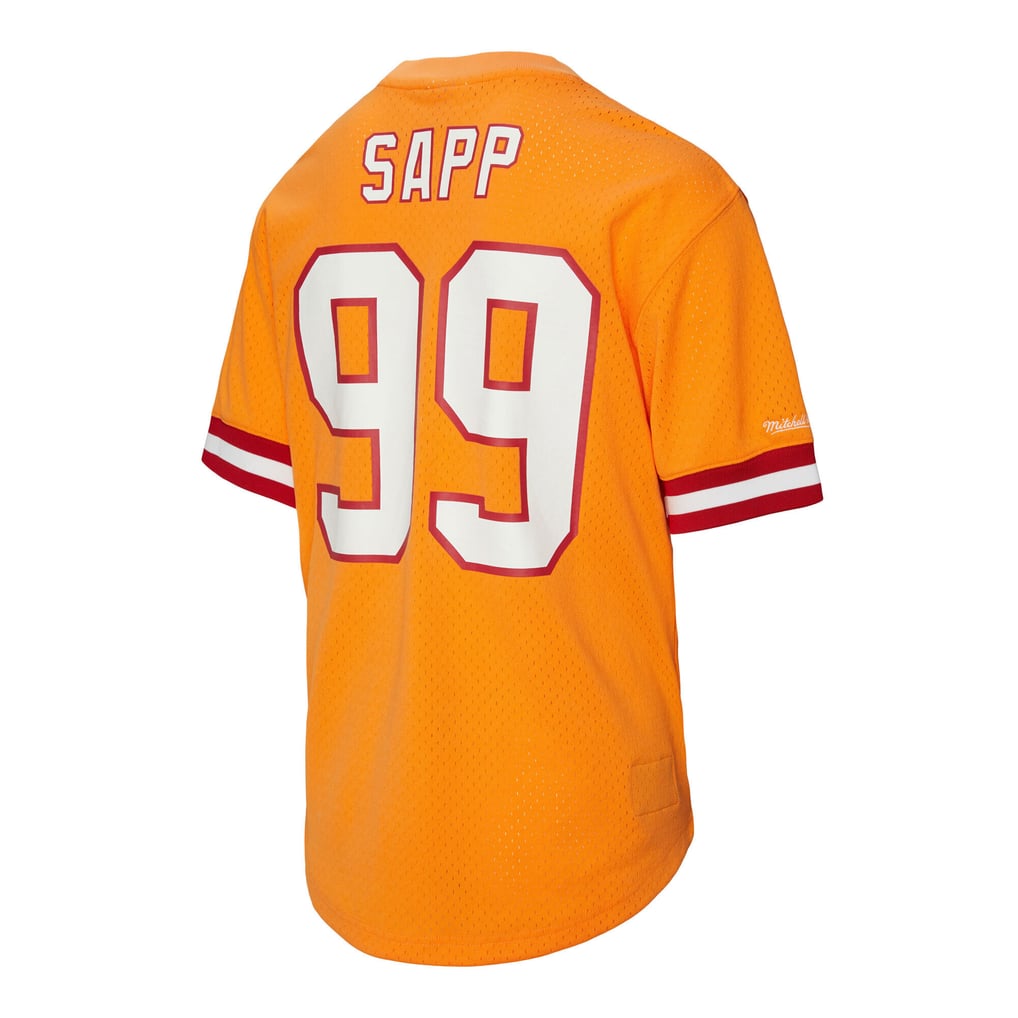 Warren Sapp Tampa Bay Buccaneers Mitchell & Ness Retired Player Name & Number Mesh Top - Orange