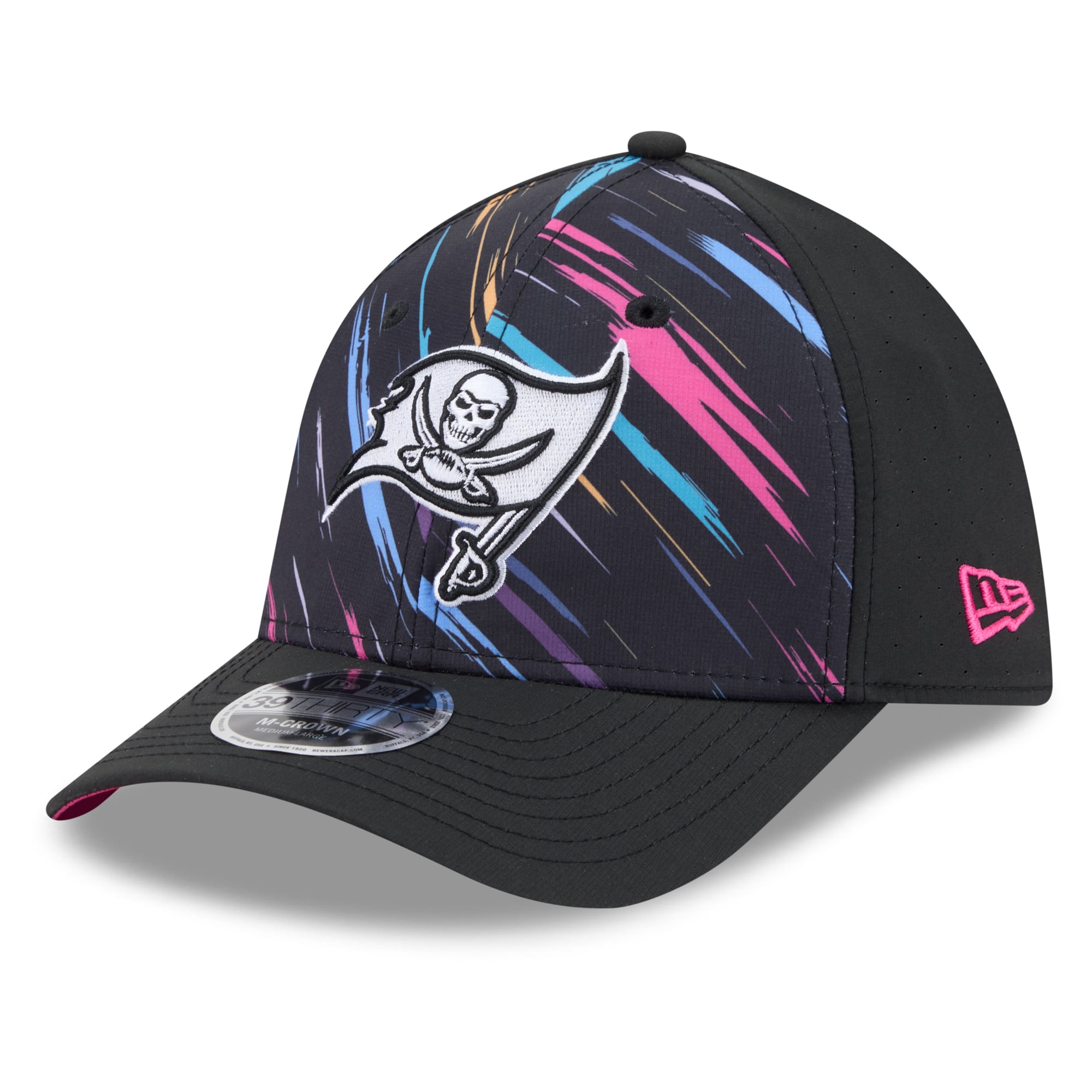Men's New Era Black Tampa Bay Buccaneers 2026 NFL Crucial Catch 39THIRTY M-Crown Stretch Hat