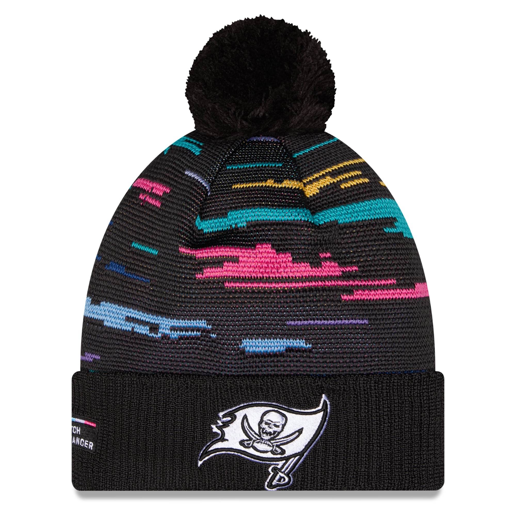 Men's New Era Black Tampa Bay Buccaneers 2026 NFL Crucial Catch Cuffed Knit Hat with Pom