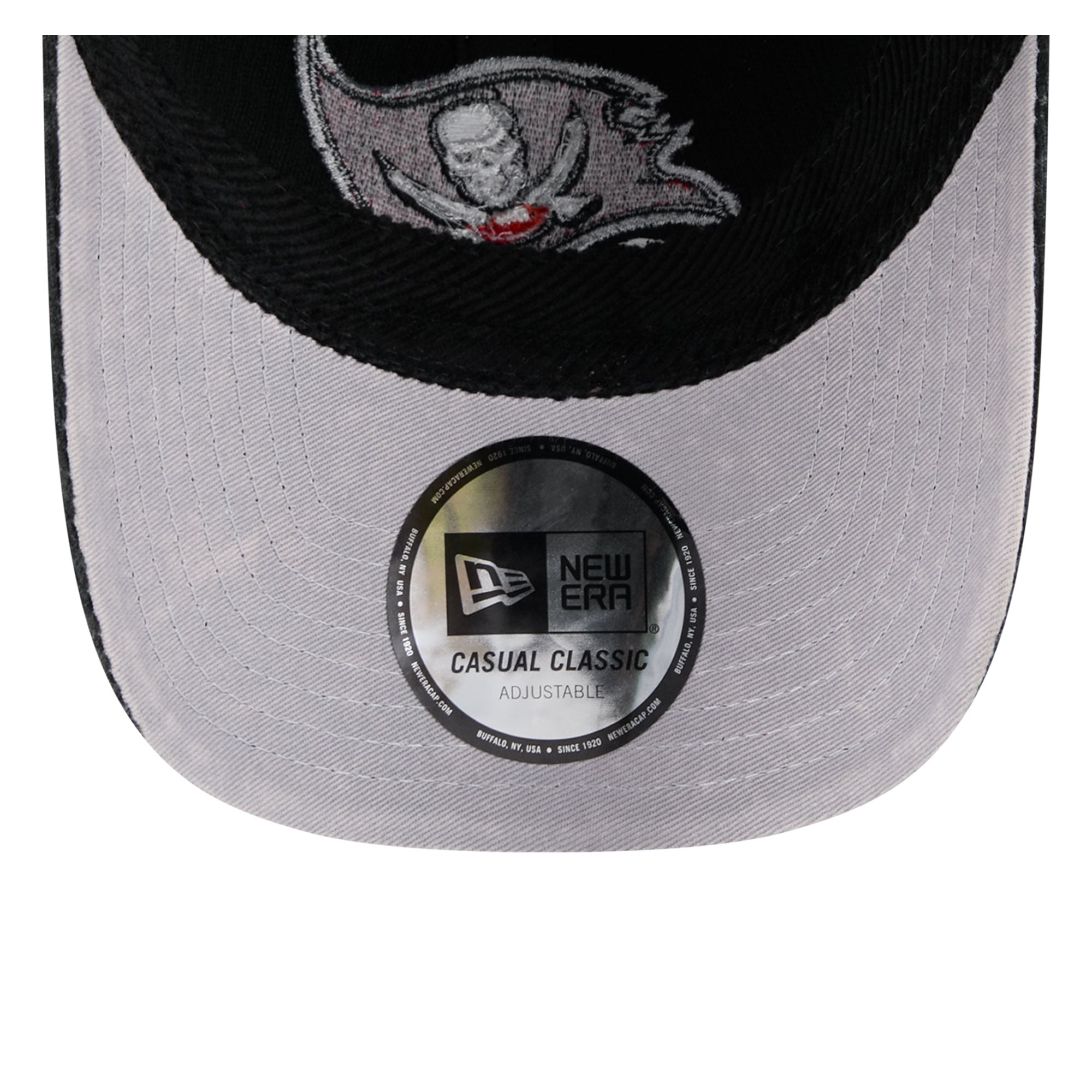 Casquette New Era noire pour homme, style classique décontracté en velours côtelé, Tampa Bay Buccaneers.