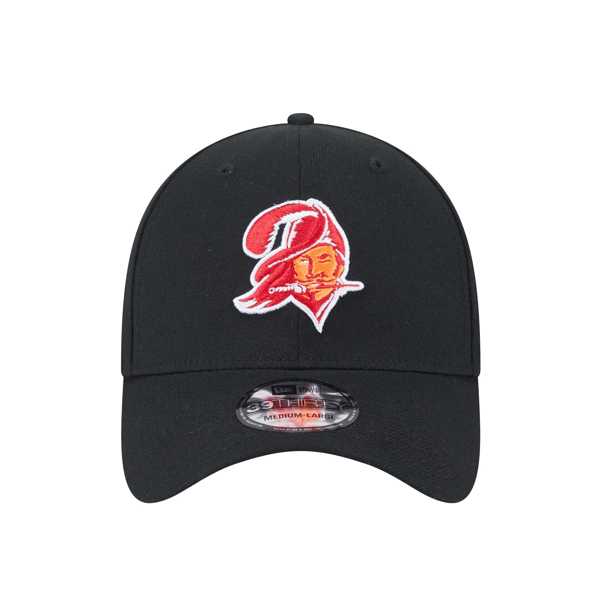 Casquette New Era noire pour homme Tampa Bay Buccaneers Throwback Main 39THIRTY Flex