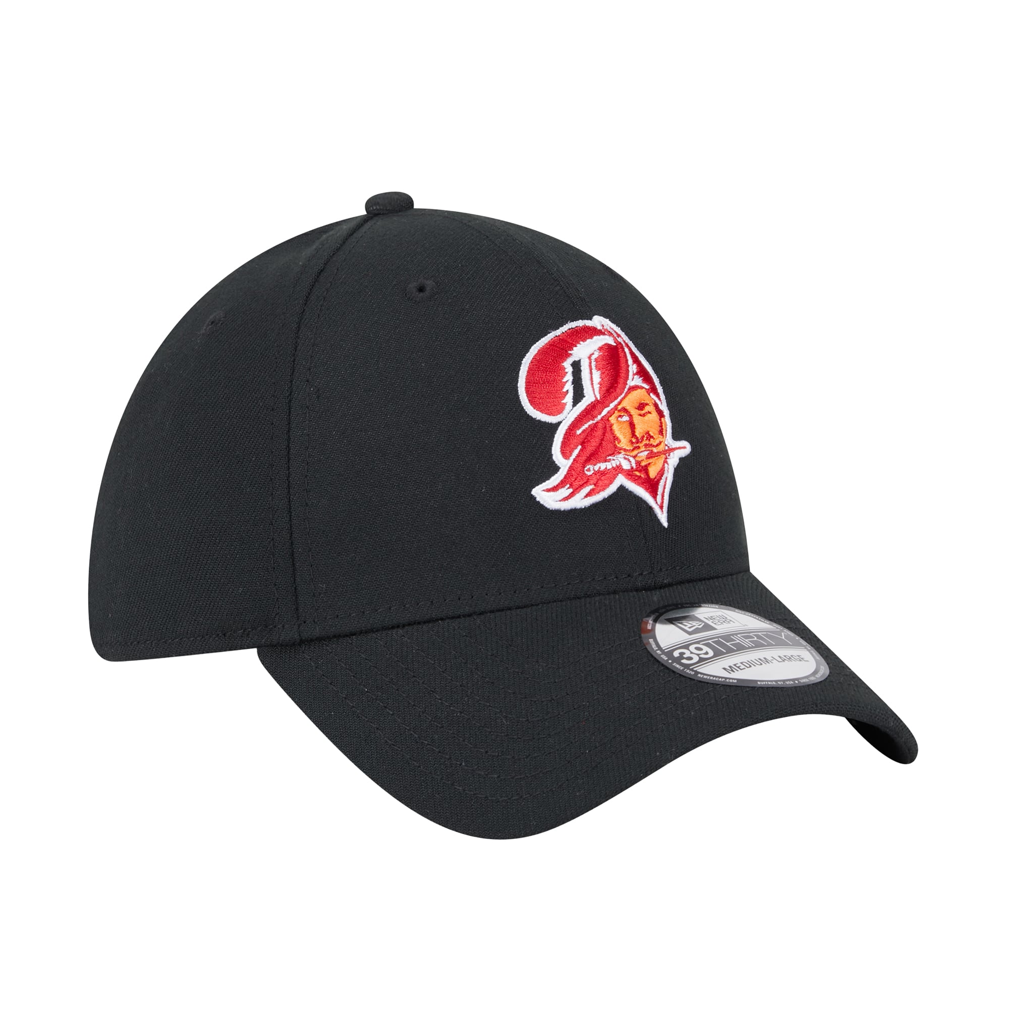 Casquette New Era noire pour homme Tampa Bay Buccaneers Throwback Main 39THIRTY Flex