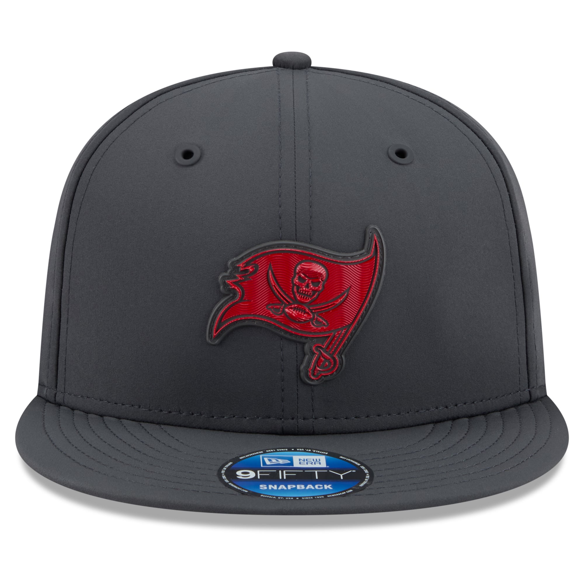 Casquette snapback New Era 9FIFTY pour homme, couleur anthracite, Tampa Bay Buccaneers, collection 2026, idéale pour les temps froids.