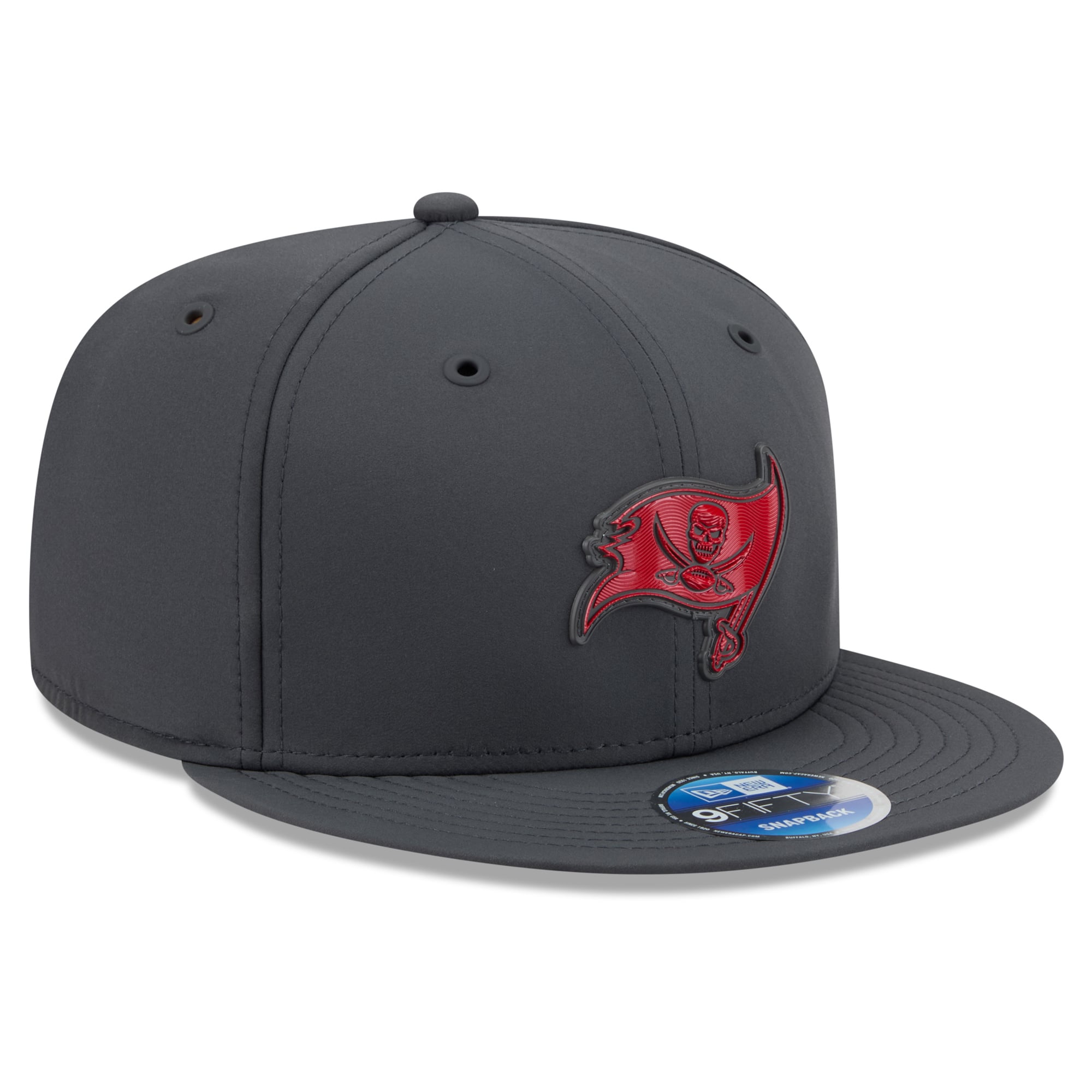 Casquette snapback New Era 9FIFTY pour homme, couleur anthracite, Tampa Bay Buccaneers, collection 2026, idéale pour les temps froids.