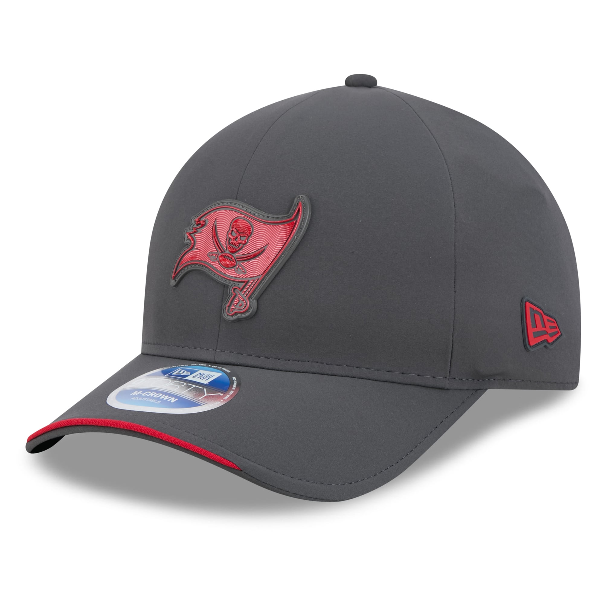 Casquette ajustable New Era 9FORTY M-Crown pour homme, couleur anthracite, Tampa Bay Buccaneers, collection 2026, idéale pour les temps froids.