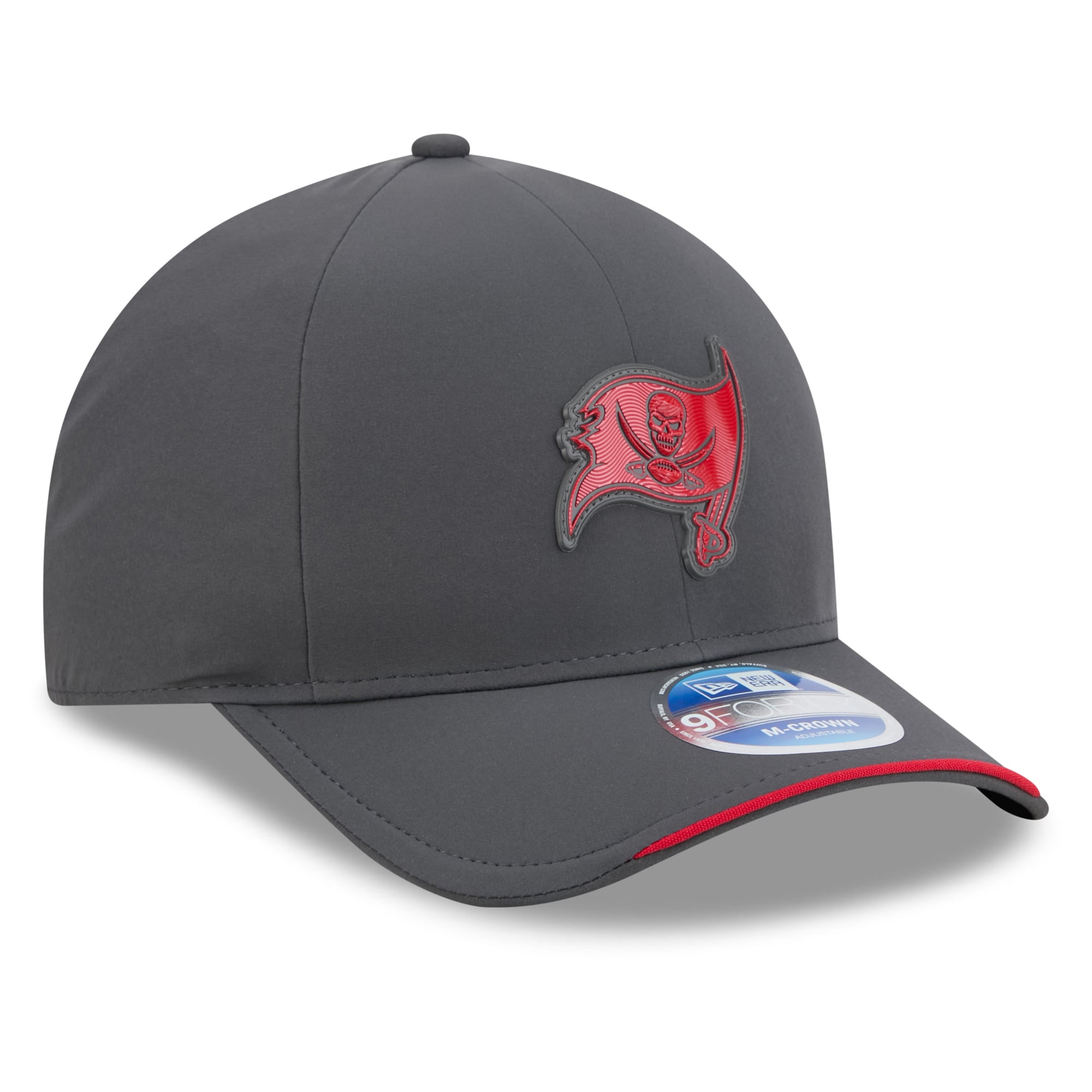 Casquette ajustable New Era 9FORTY M-Crown pour homme, couleur anthracite, Tampa Bay Buccaneers, collection 2026, idéale pour les temps froids.