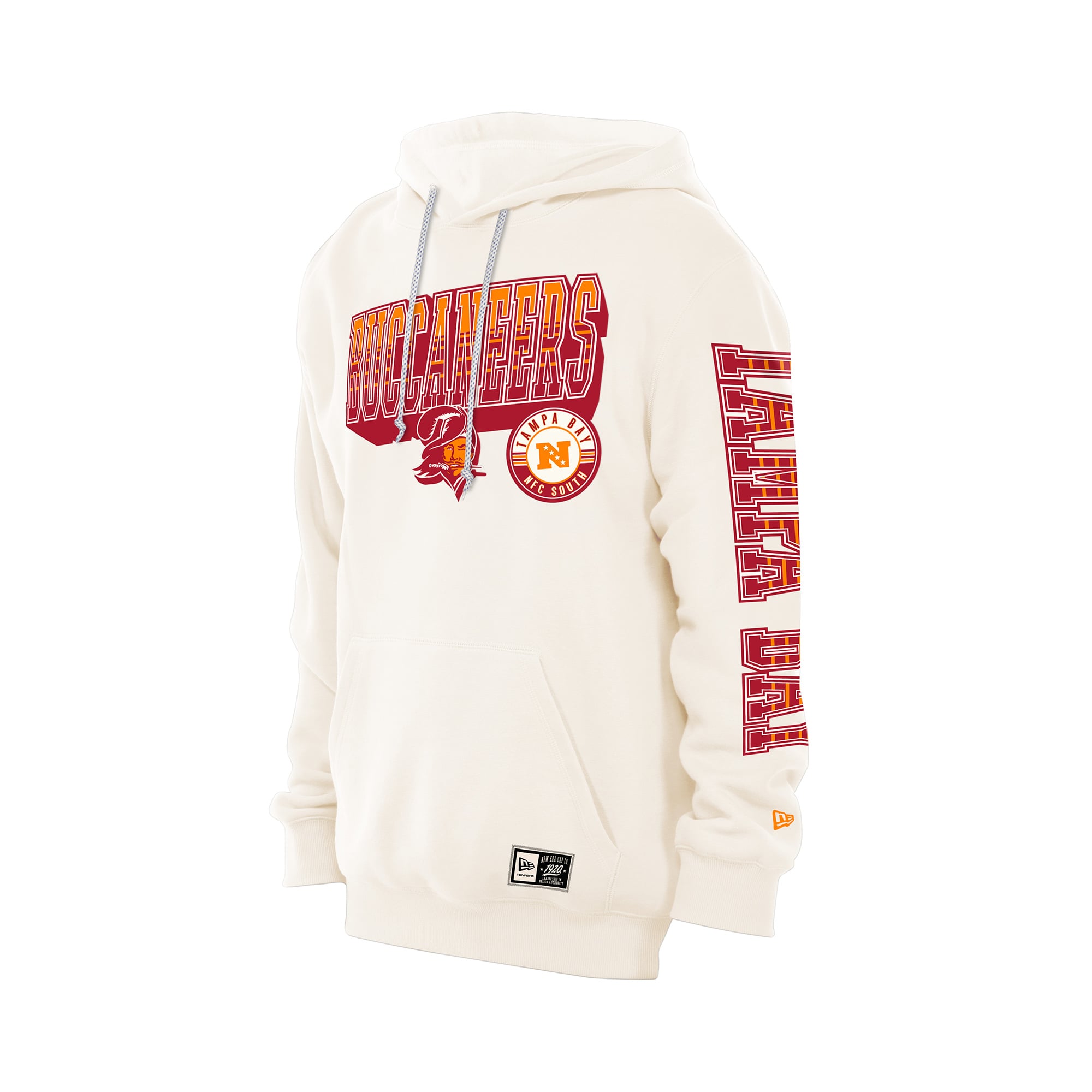 Sweat à capuche New Era crème Tampa Bay Buccaneers Dune Dust pour homme