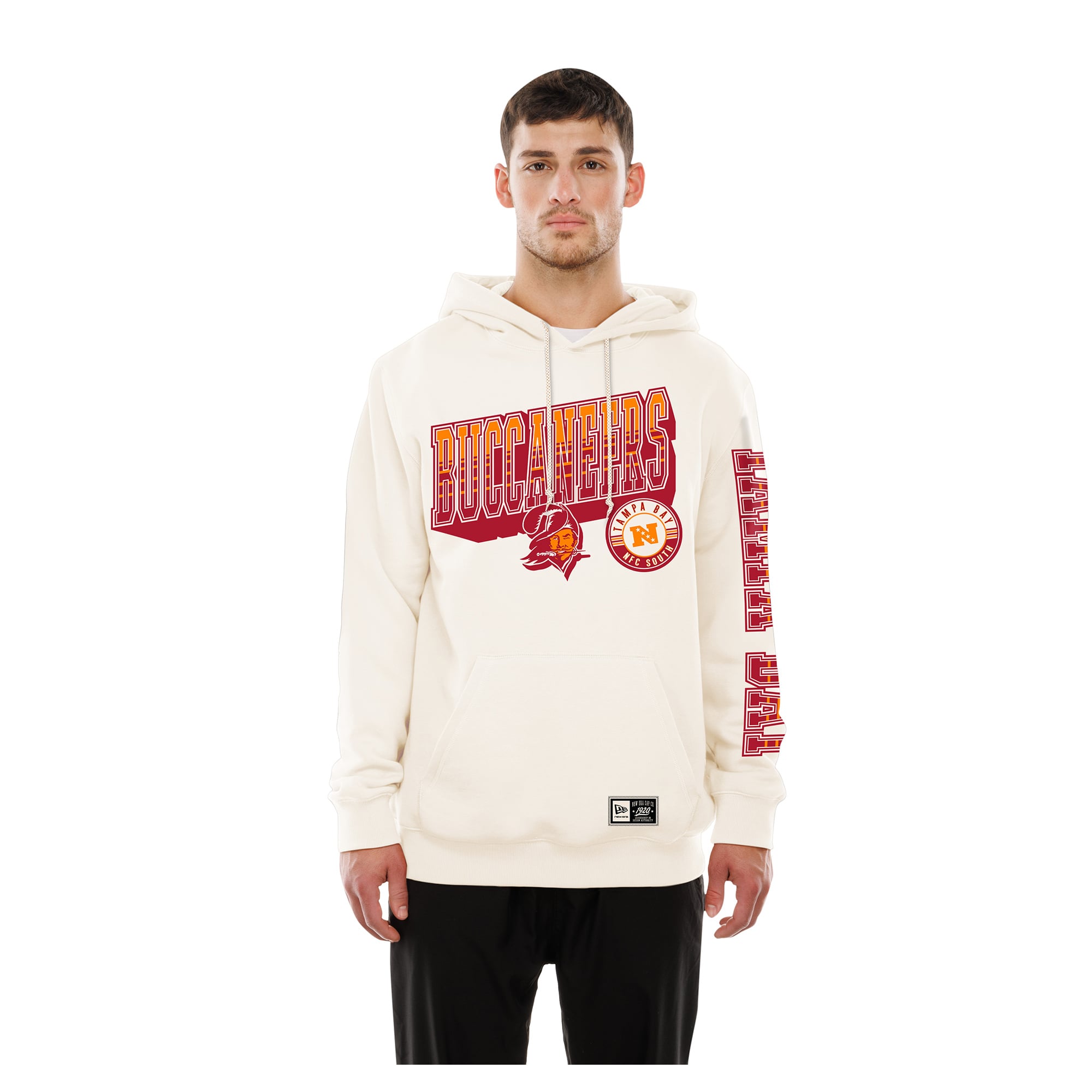 Sweat à capuche New Era crème Tampa Bay Buccaneers Dune Dust pour homme