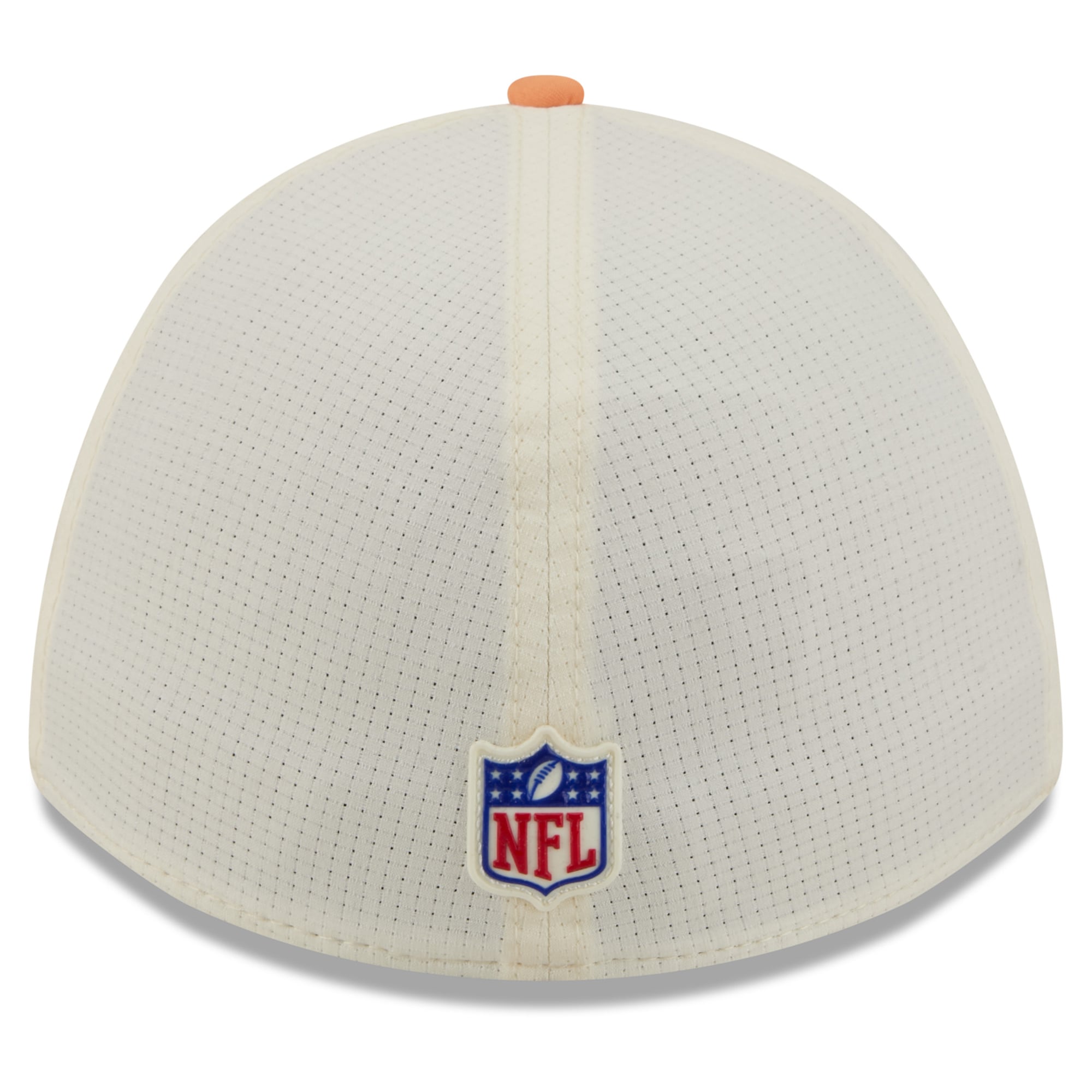 Casquette New Era Flex crème/orange Tampa Bay Buccaneers, camp d'entraînement NFL 2026, modèle 39THIRTY.