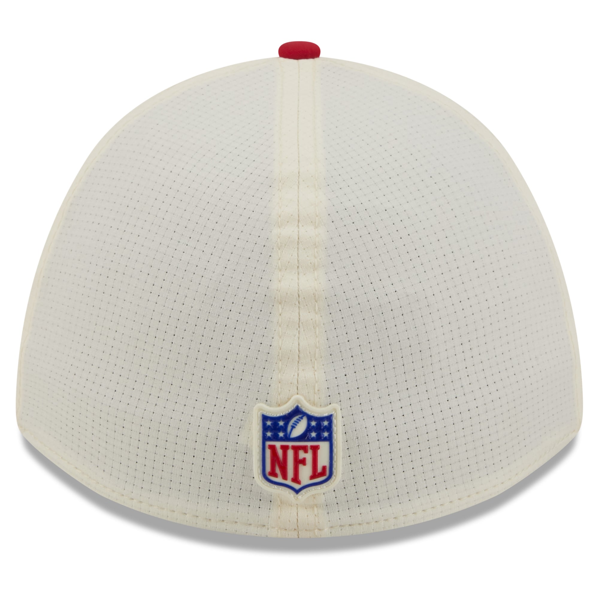 Casquette New Era Flex crème/rouge Tampa Bay Buccaneers, camp d'entraînement NFL 2026, modèle 39THIRTY.