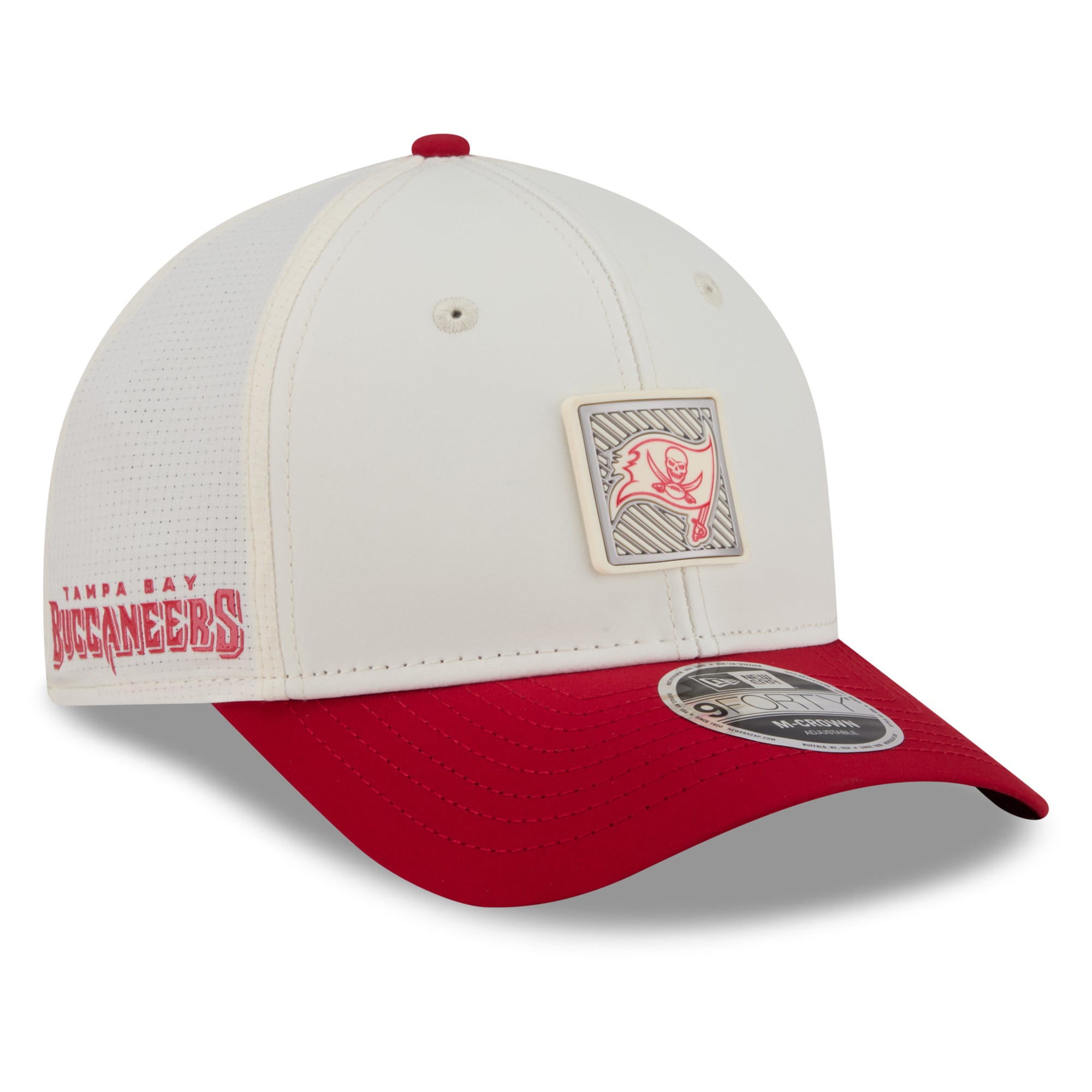 Men's New Era Cream/Red Tampa Bay Buccaneers 2026 NFL Training Camp 9FORTY Adjustable Hat