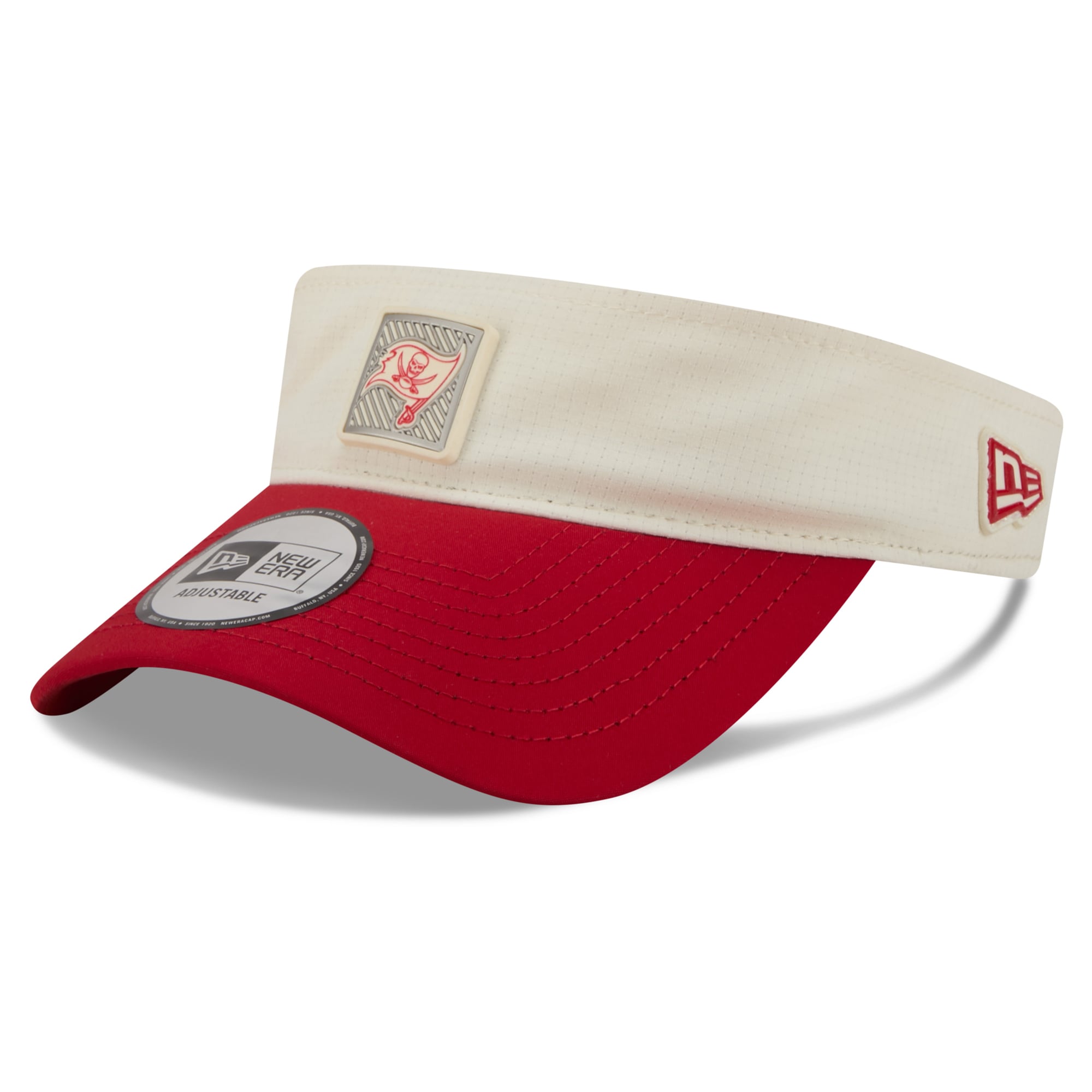 Men's New Era Cream/Red Tampa Bay Buccaneers 2026 NFL Training Camp Adjustable Visor