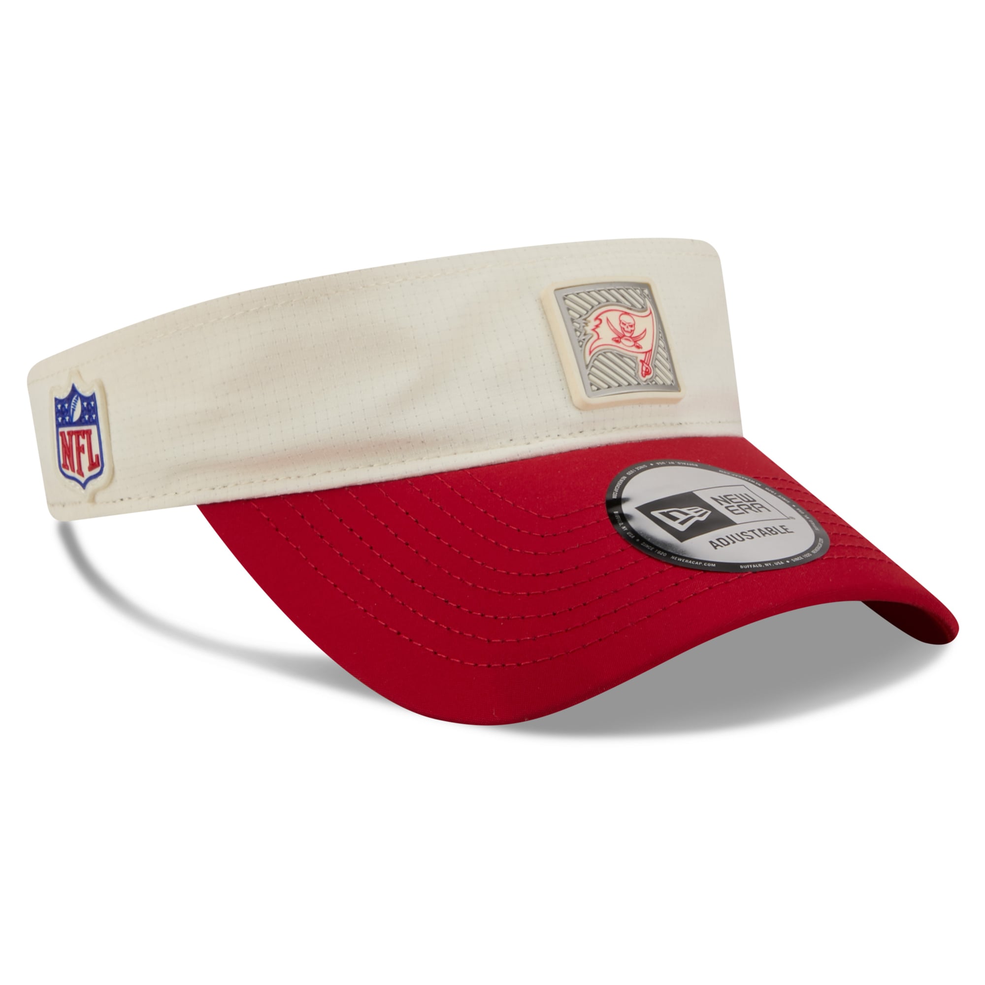 Men's New Era Cream/Red Tampa Bay Buccaneers 2026 NFL Training Camp Adjustable Visor