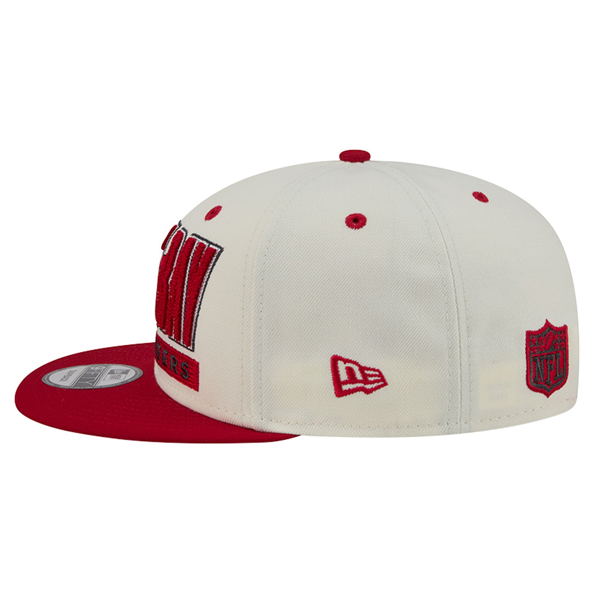 Casquette snapback classique 9FIFTY crème/rouge New Era pour homme, Tampa Bay Buccaneers