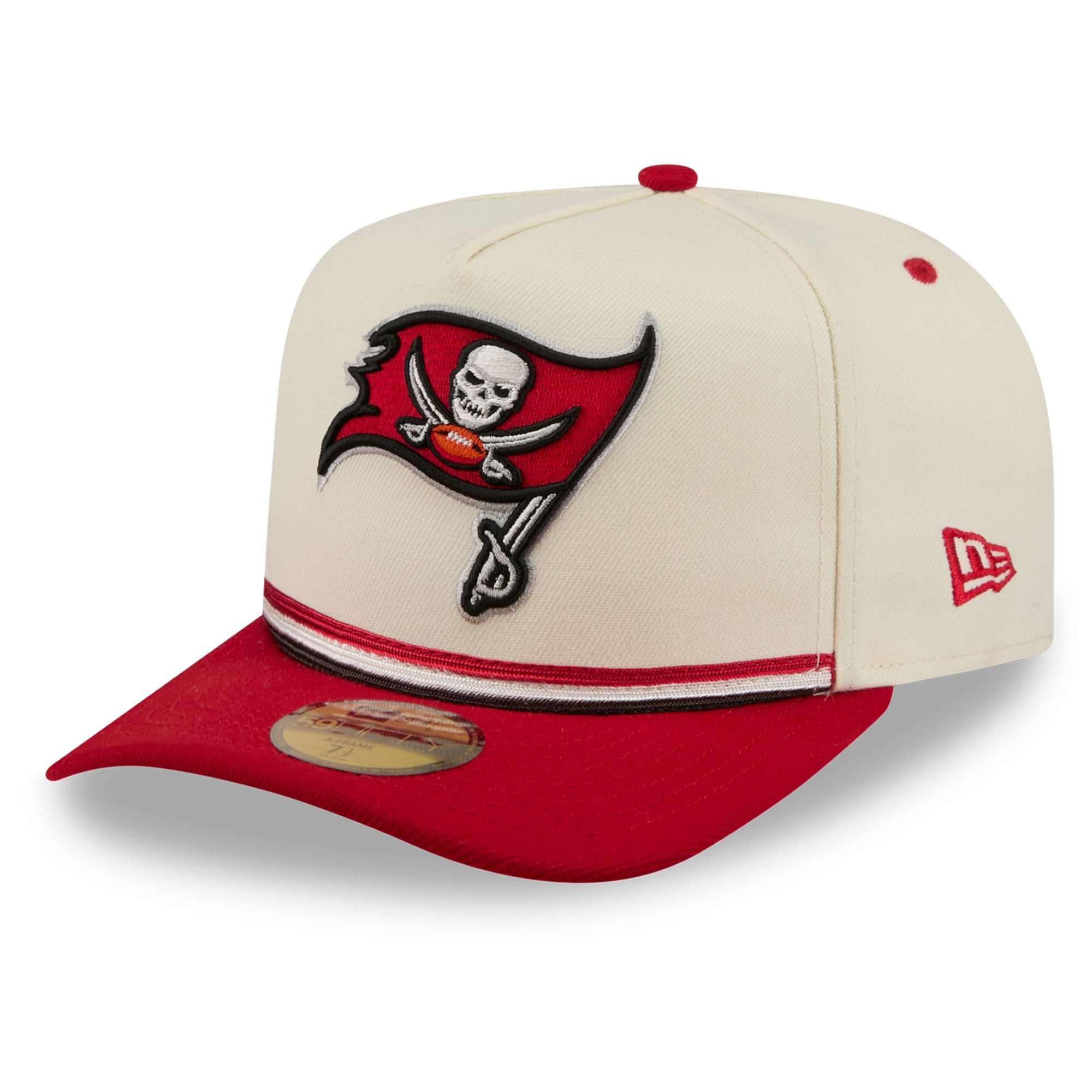 Casquette ajustée New Era 59FIFTY vintage crème/rouge Tampa Bay Buccaneers pour homme