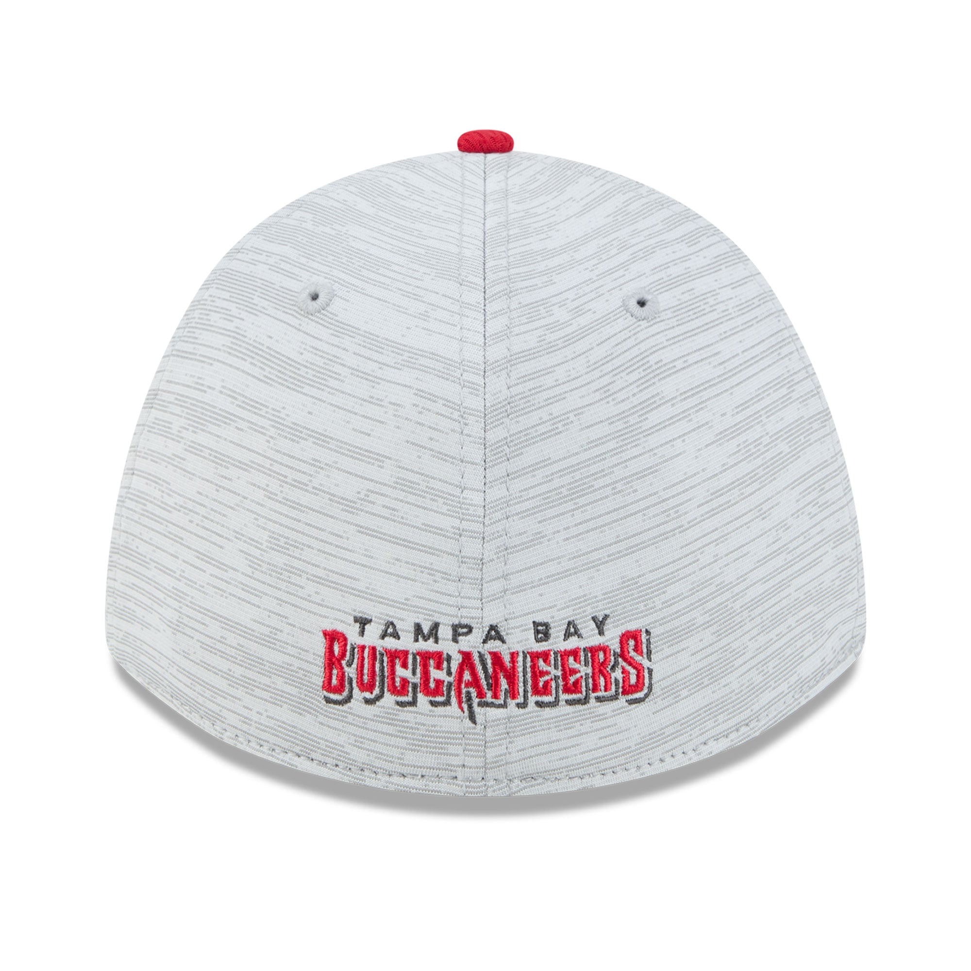 Casquette New Era Flex grise/rouge Tampa Bay Buccaneers Tech M-Crown A-Frame 39THIRTY pour homme