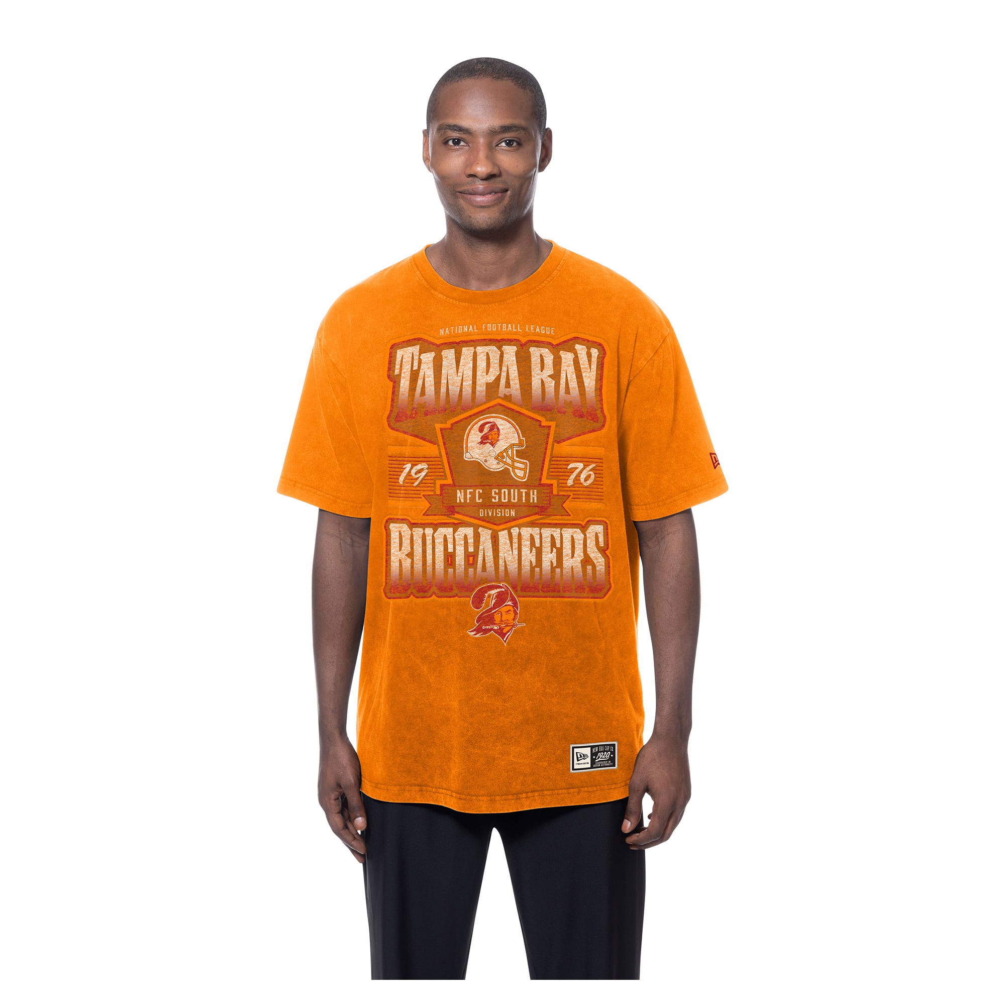 Men's New Era  Orange Tampa Bay Buccaneers Throwback Mineral Wash T-Shirt
